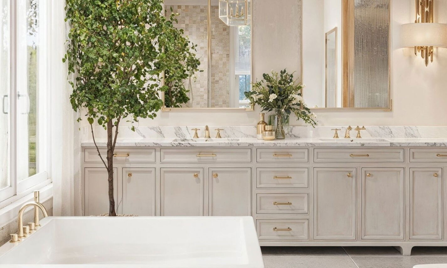 Harmonious Master Bathroom & Closet Remodel by top High Point interior designers