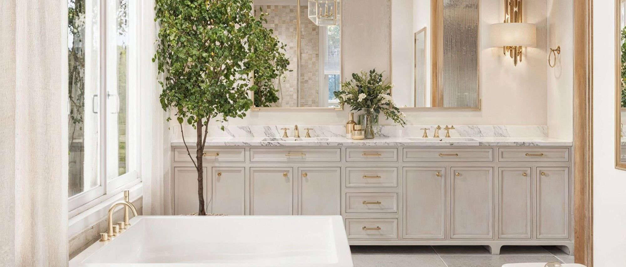 Harmonious Master Bathroom & Closet Remodel by top High Point interior designers