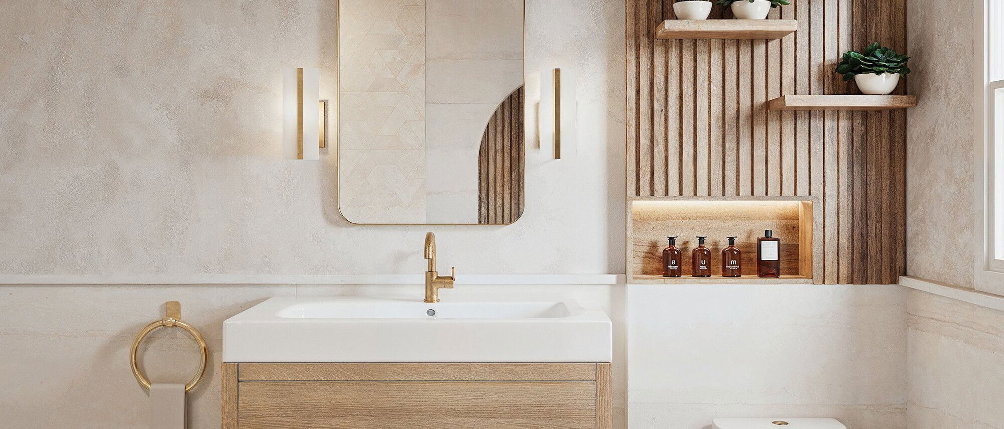 Modern & Minimalist Functional Bathroom Design by interior designers in Saratoga, California