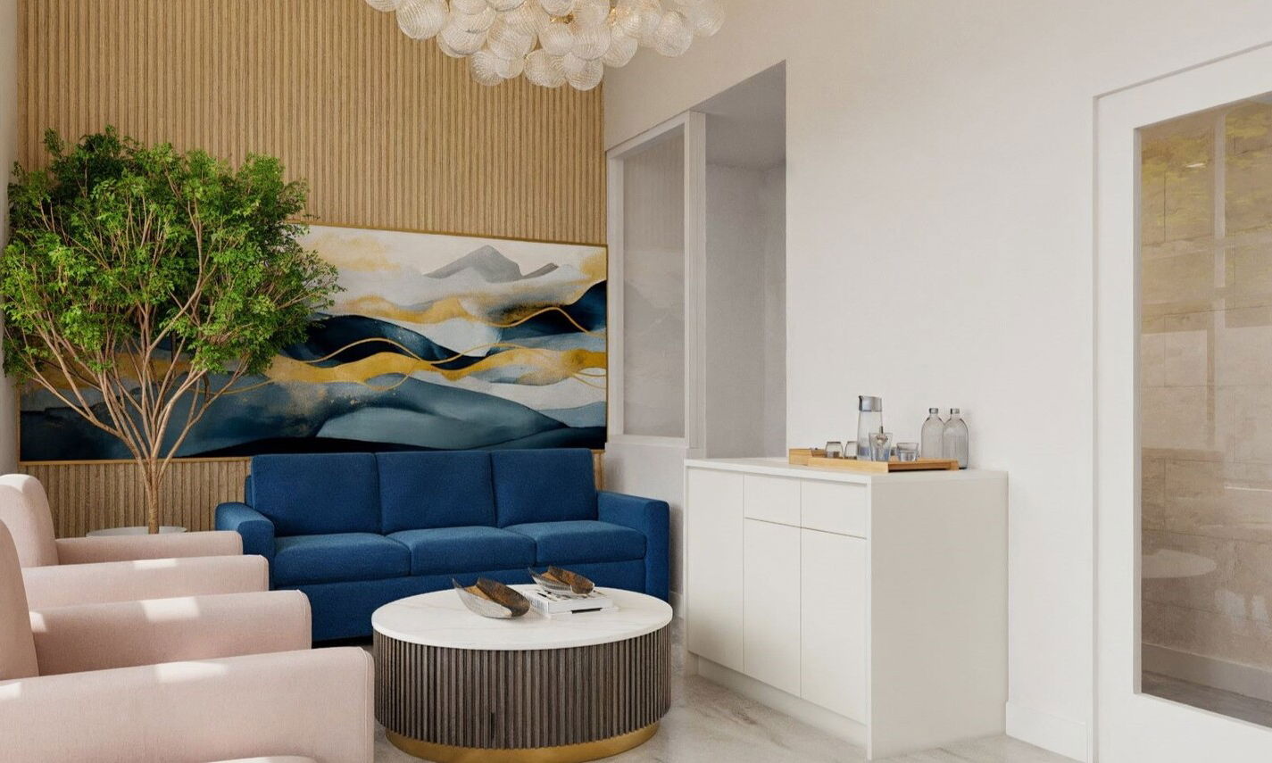 Luxury Dental Office with Spa Aesthetic by interior designers in Denton, Texas