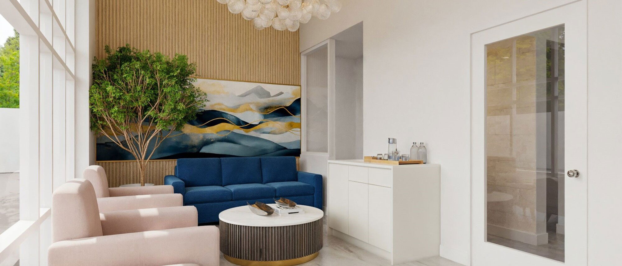 Luxury Dental Office with Spa Aesthetic by interior designers in Denton, Texas