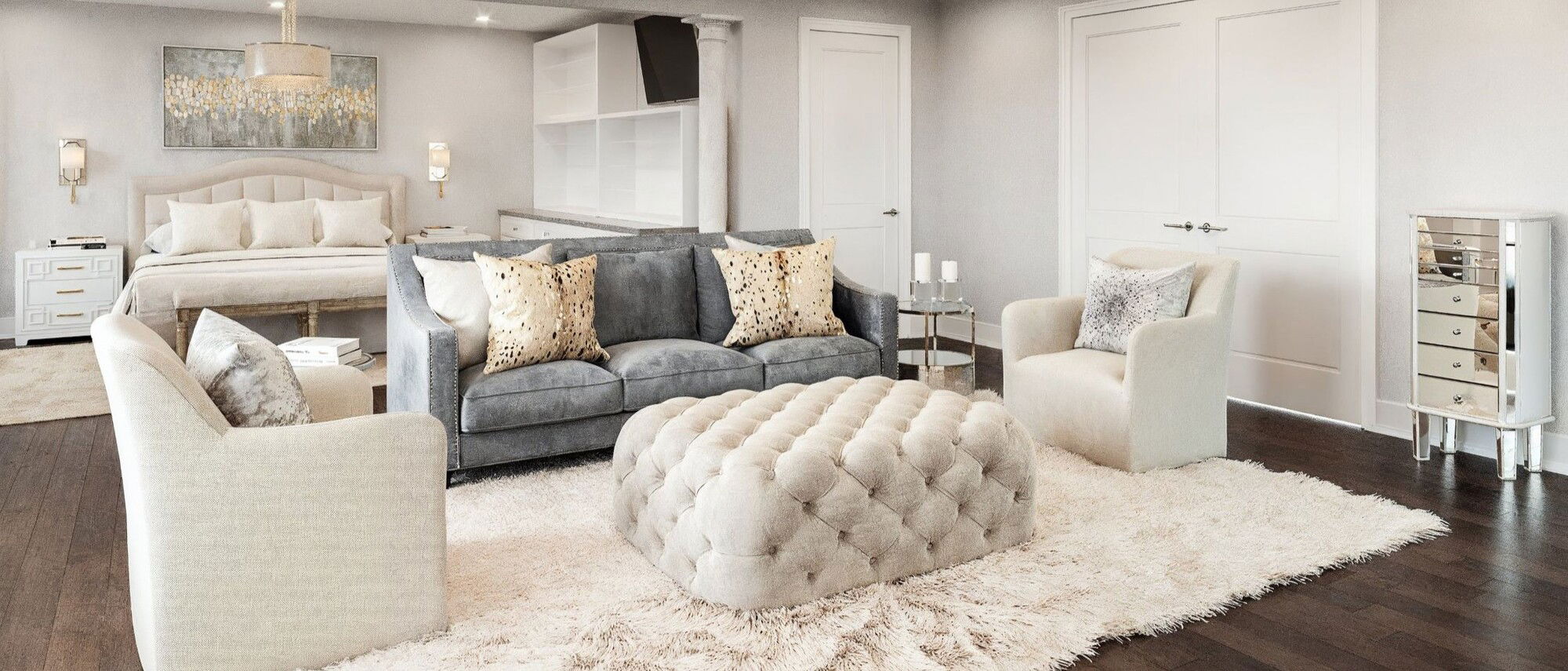 Transitional Bedroom, Office & Entry Project- After Rendering