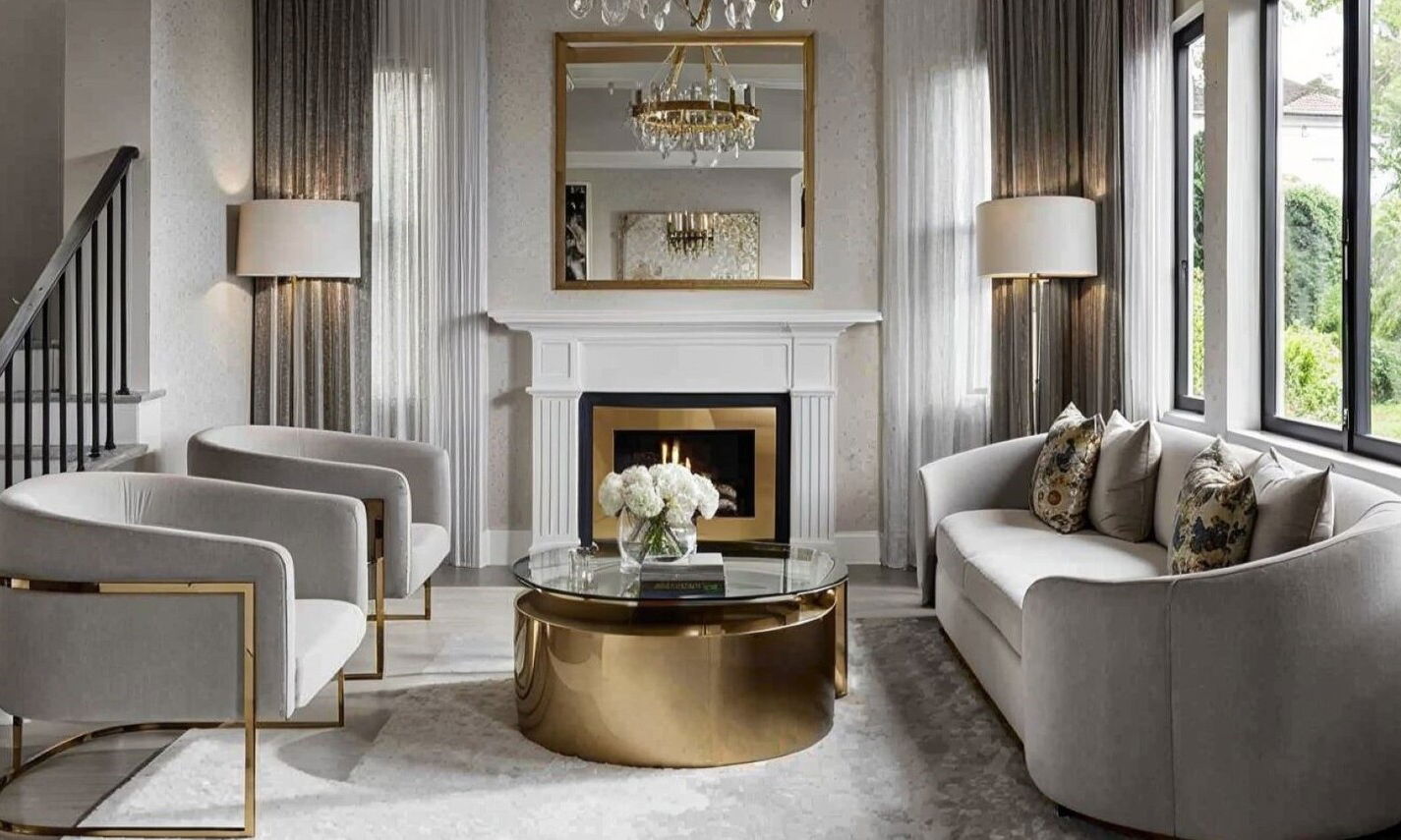 Modern Glam Living Room and Dining Room by interior designers in Anaheim, California