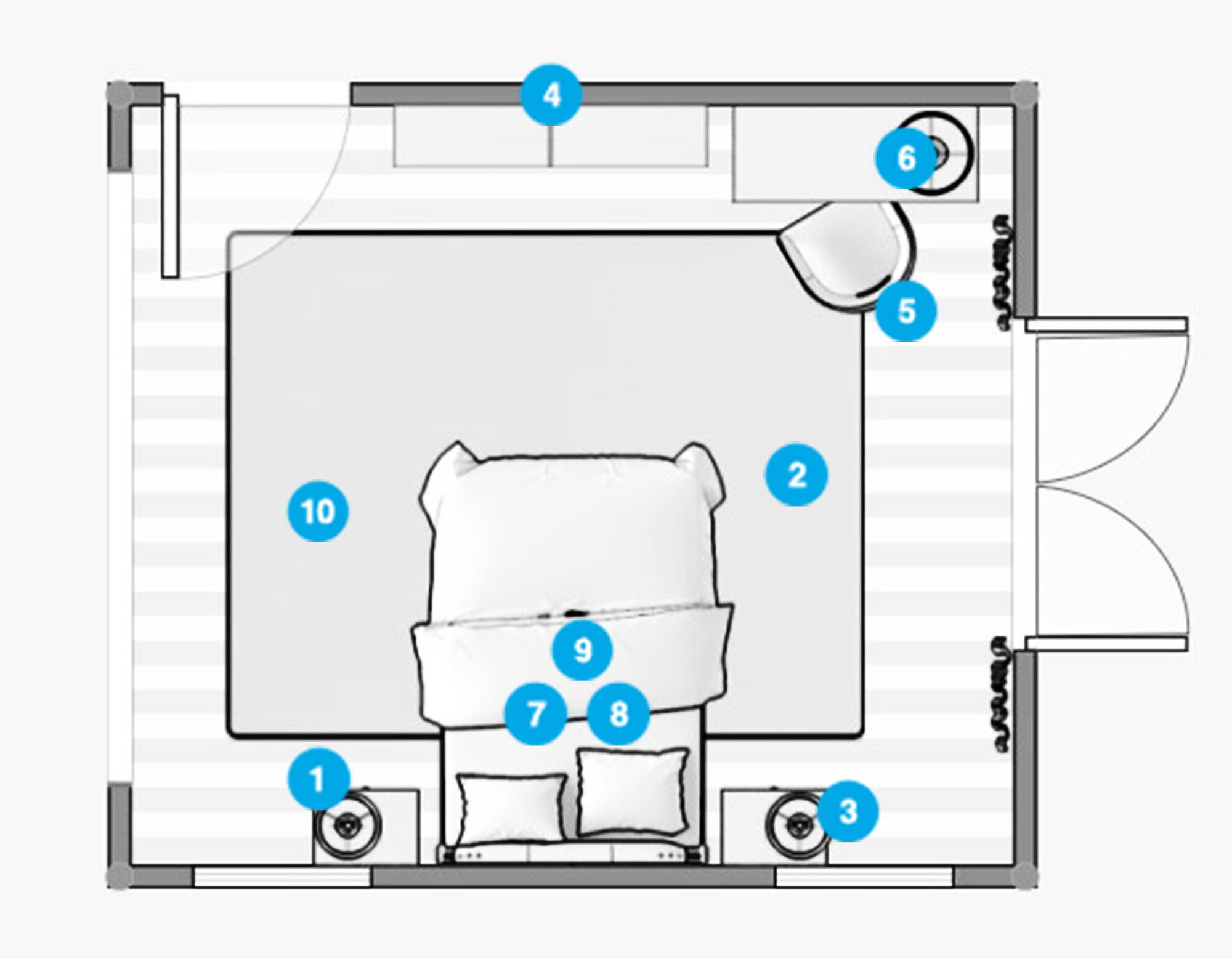 Plano del Dormitorio del Diseñador en Línea
