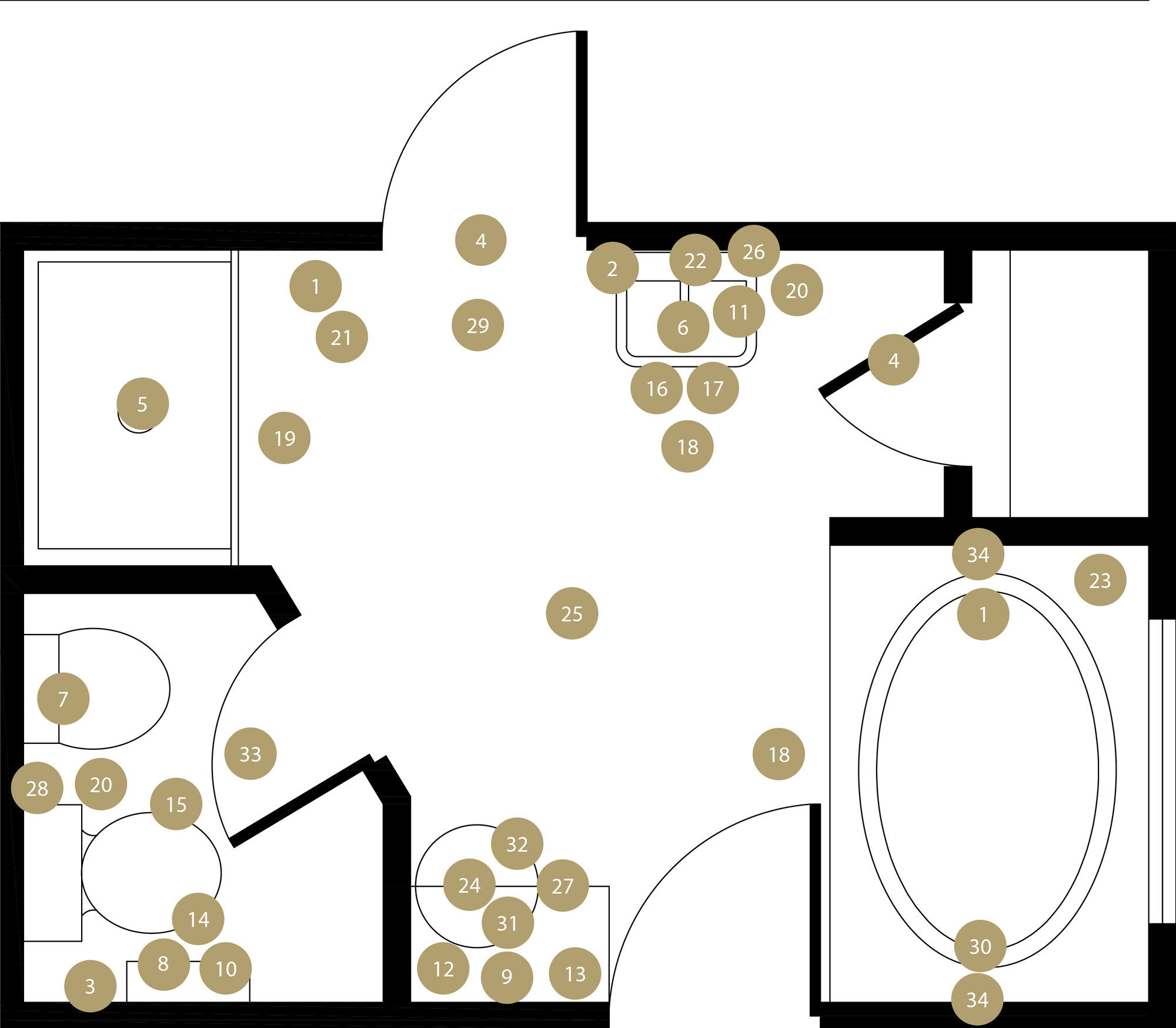 Online Designer Bathroom Floorplan