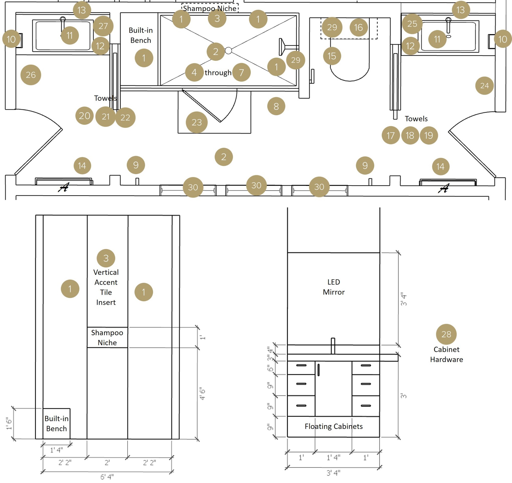 Online Designer Bathroom Floorplan