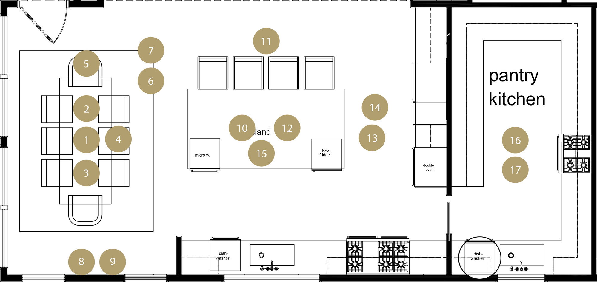 Online Designer Kitchen Floorplan