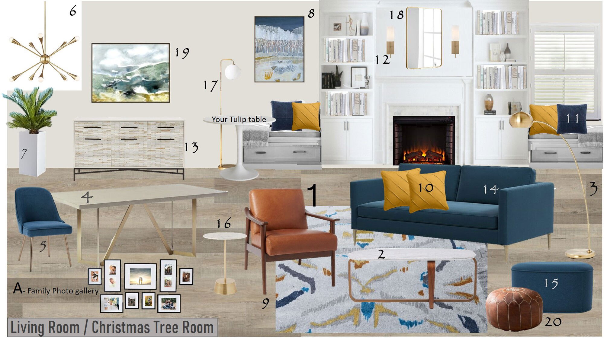 Ideas de Diseño de Interiores Combinadas de Sala-Comedor del Diseñador en Línea