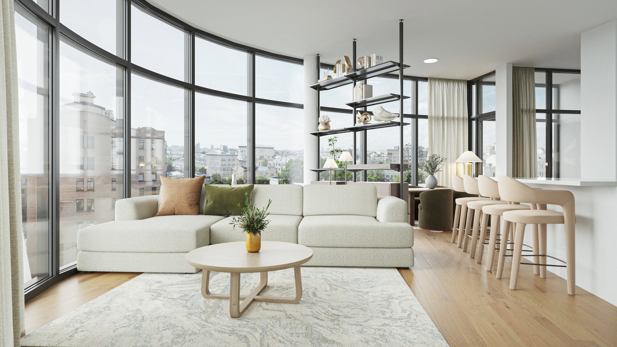 Online Designer Combined Living/Dining 3D Model 4