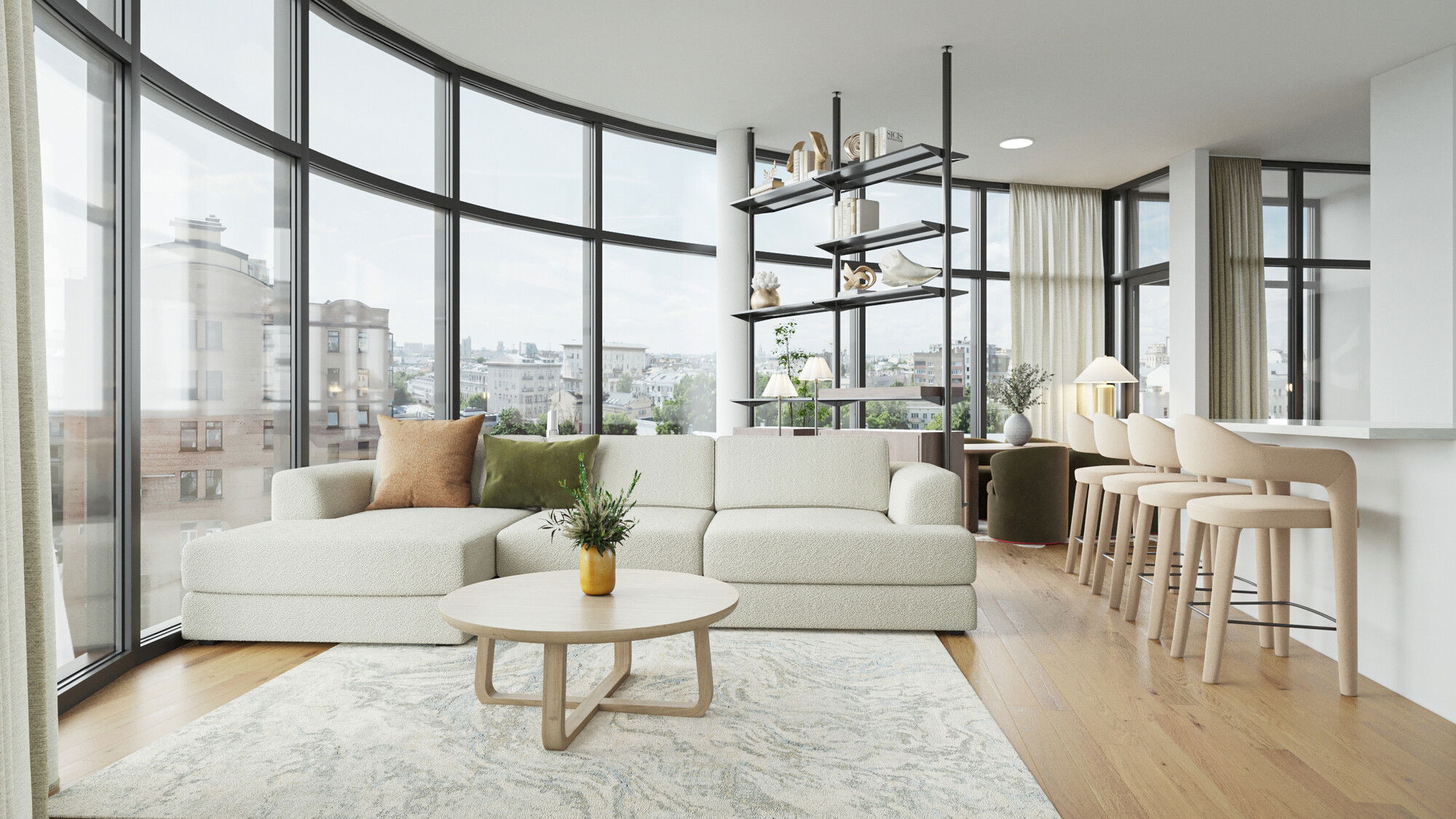 Online Designer Combined Living/Dining 3D Model 4