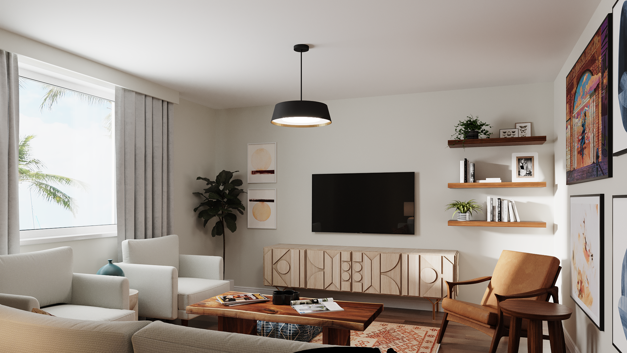 Online Designer Living Room 3D Model 3