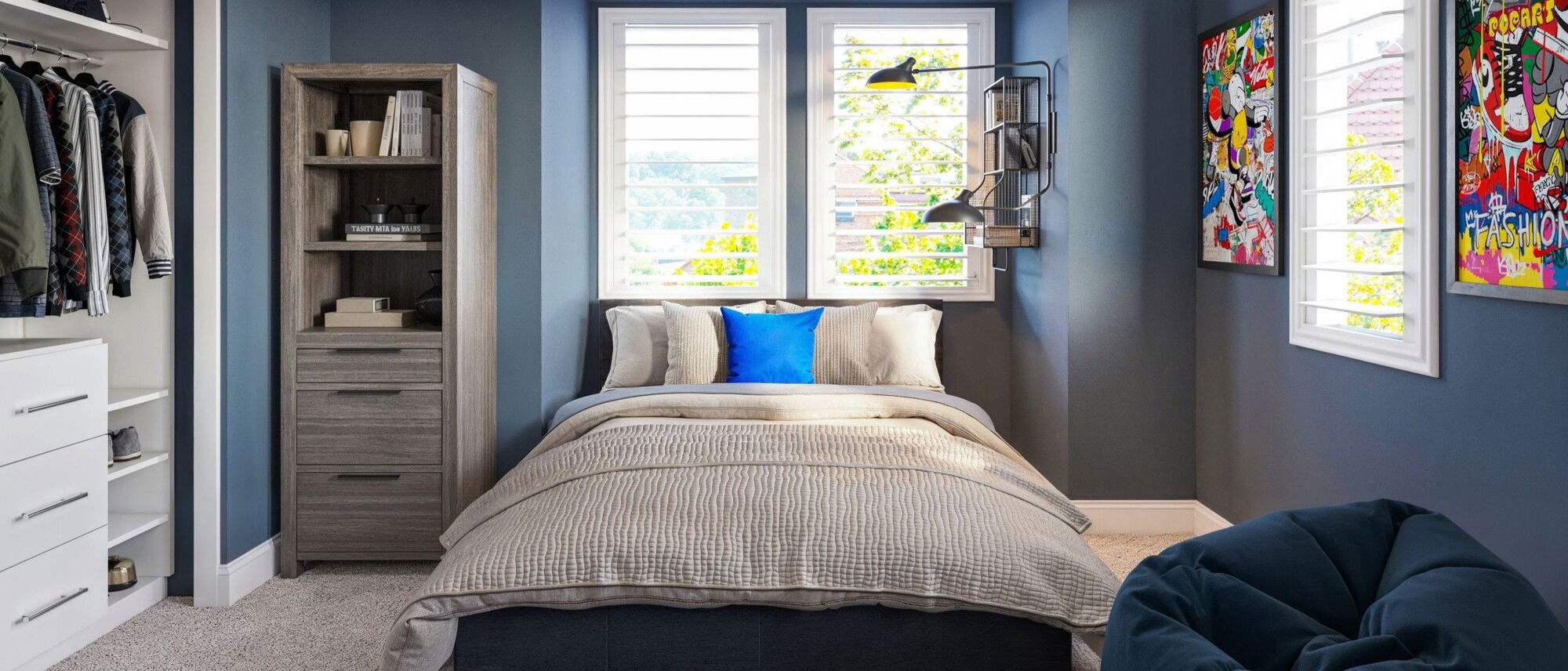 Stylish Eclectic Kids Bedrooms Renovation- After Rendering