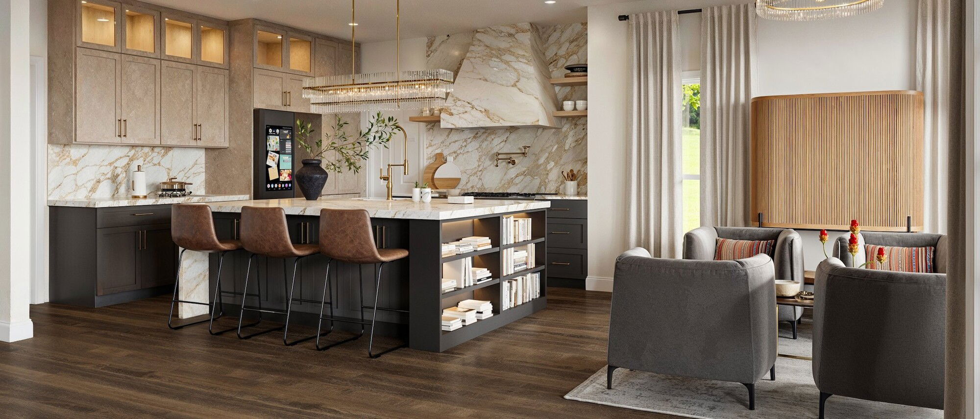 Elegant and Lux-Contemporary Kitchen Design by top Atlanta interior designers