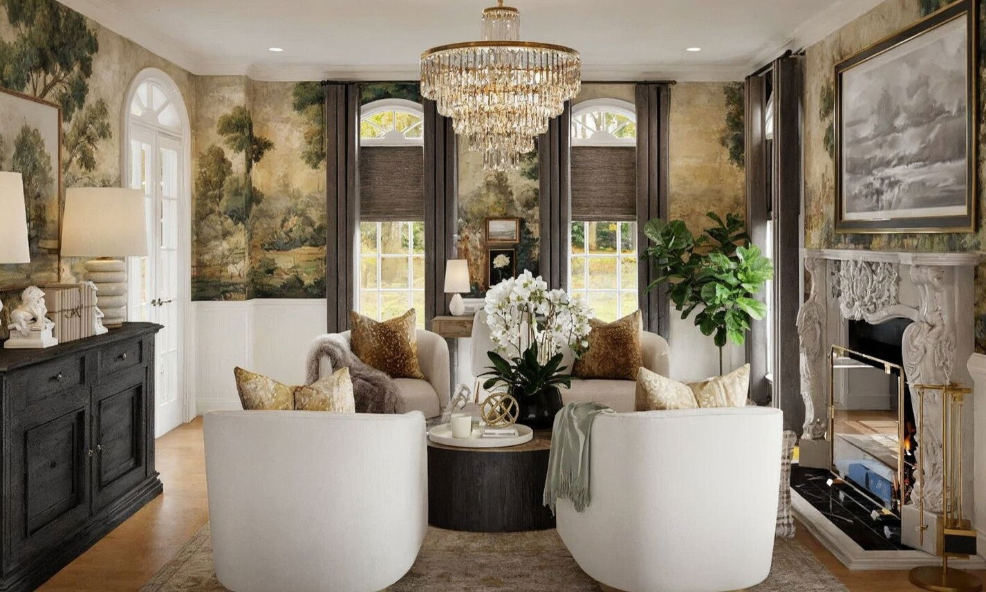 Elegant Eclectic Glam House Interior Design by interior designers in Richmond, Virginia
