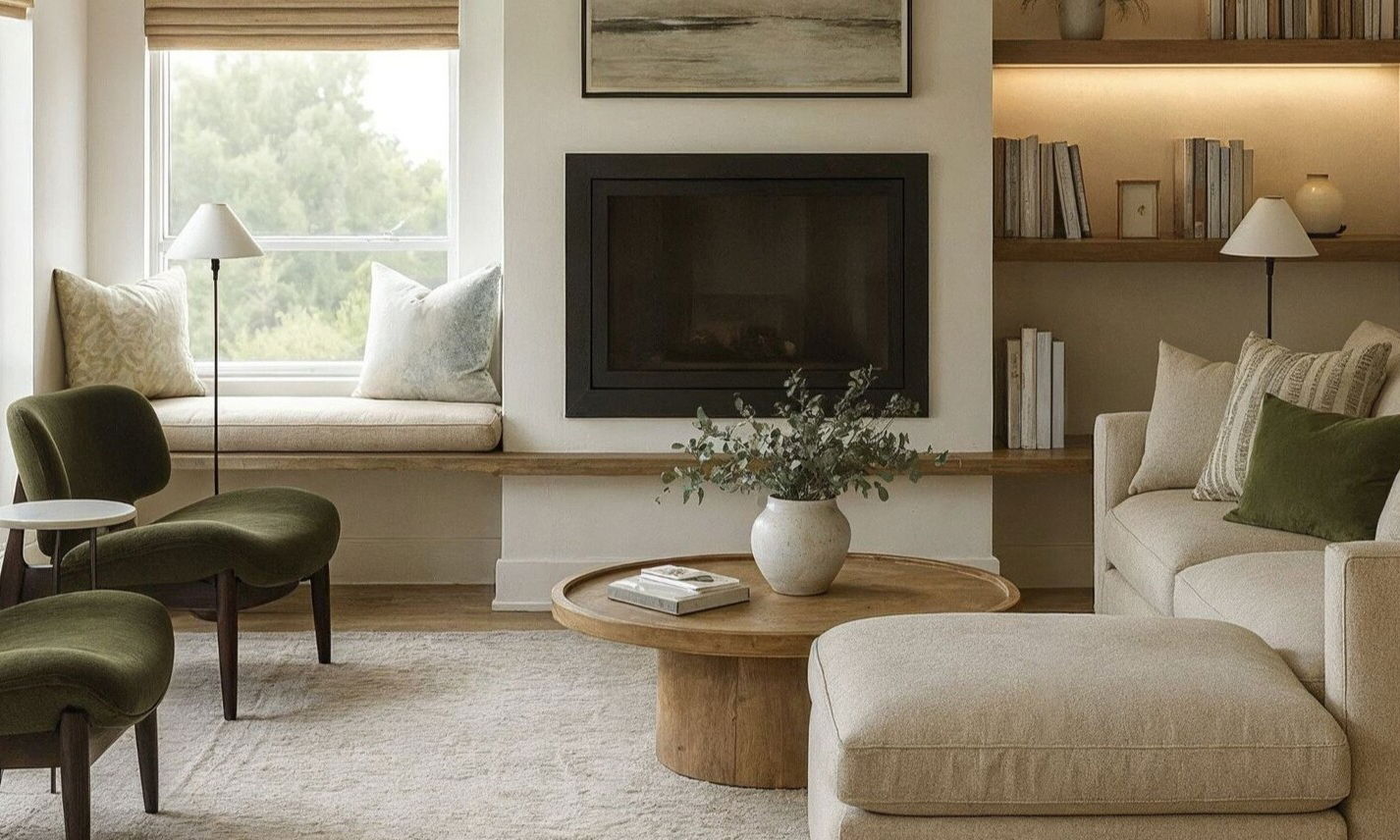Warm Contemporary Living Room Renovation
