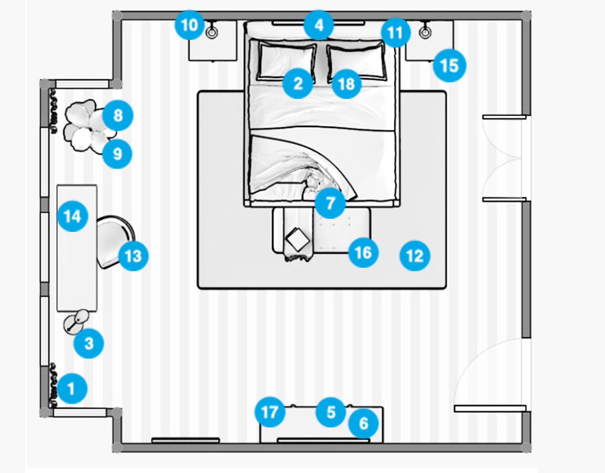 Plano del Dormitorio del Diseñador en Línea