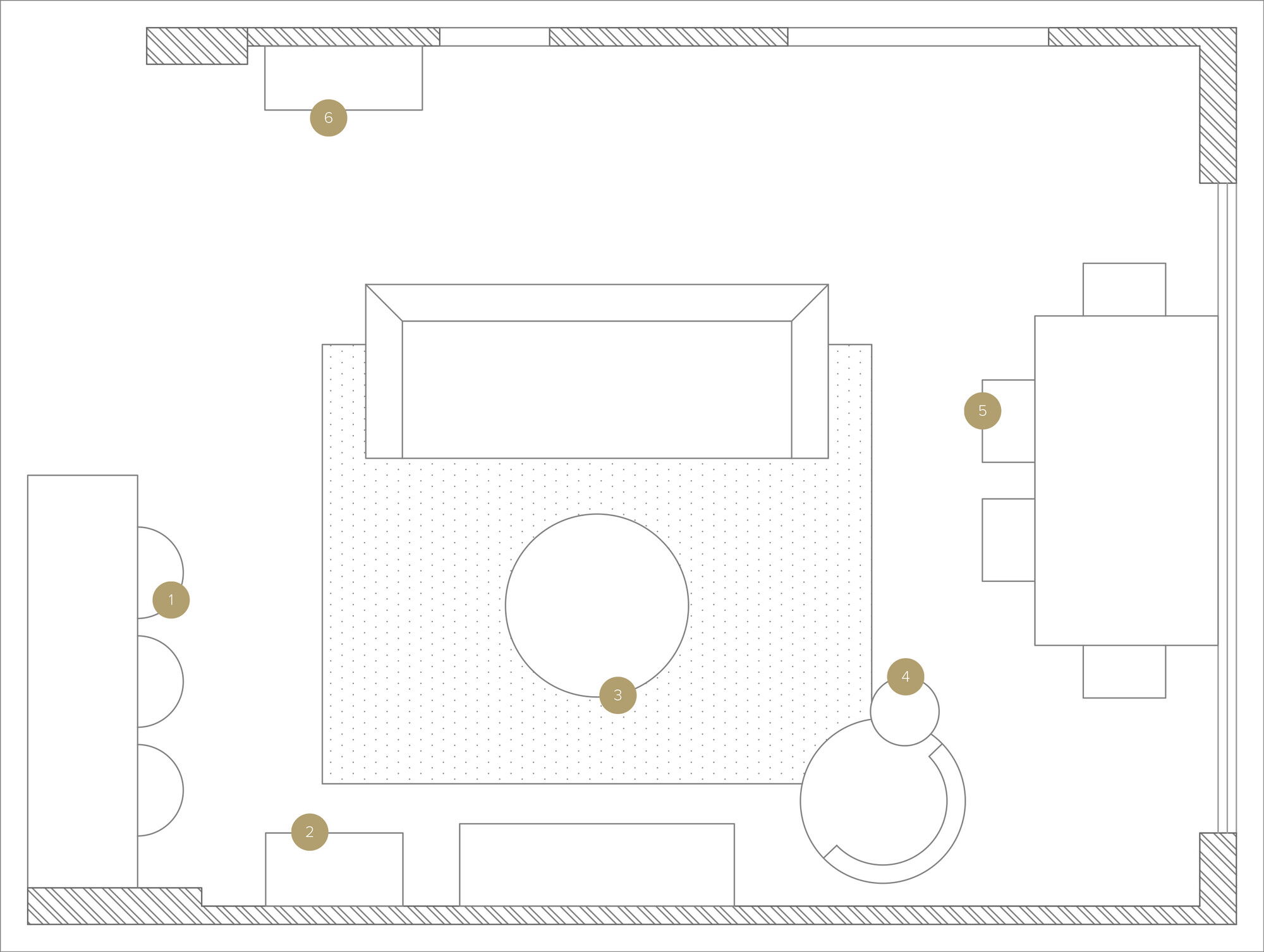 Online Designer Combined Living/Dining Floorplan