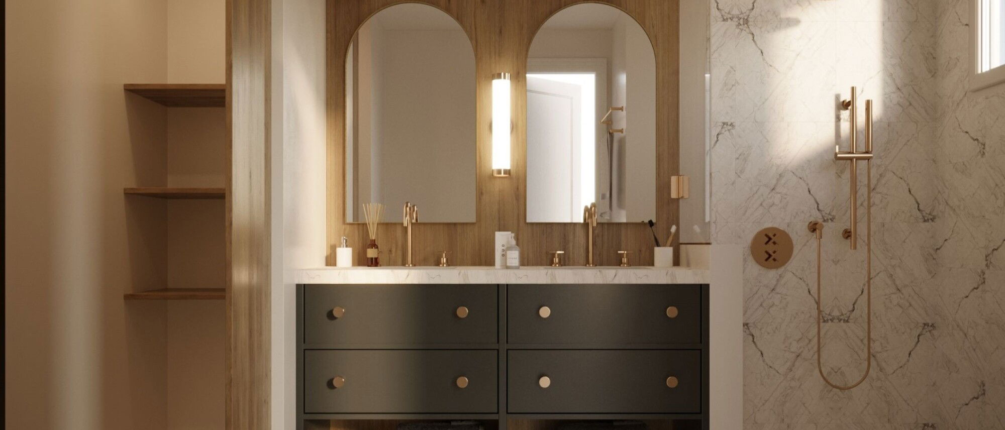 Renovación Interior Escandinava Moderna - Renderizado Después
