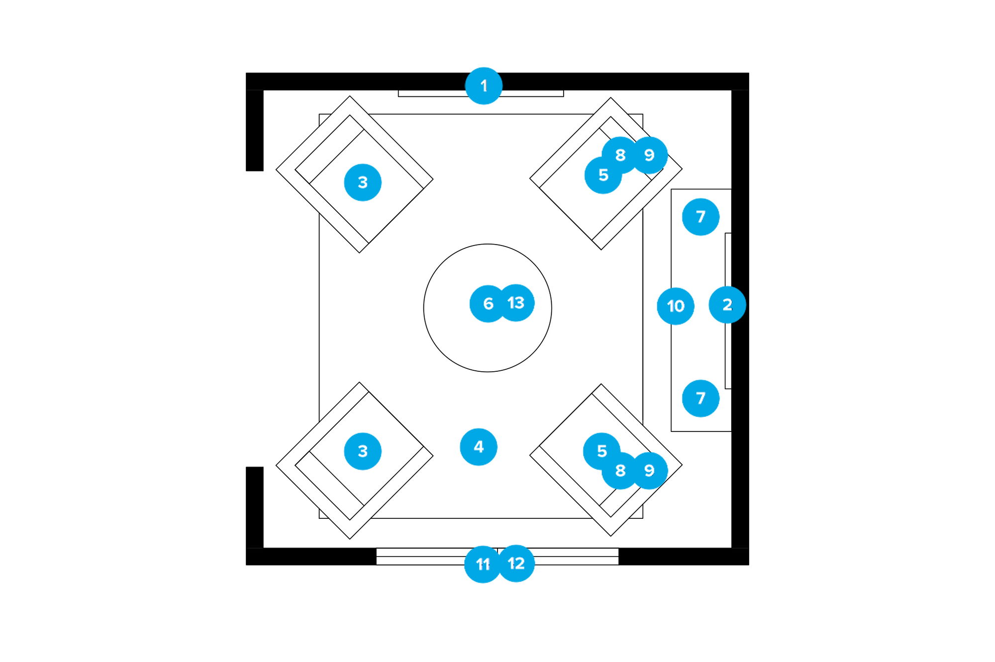 Online Designer Living Room Floorplan