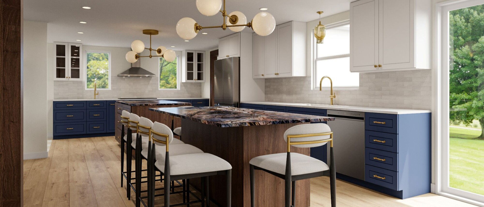 Transitional Beach House Renovation with Modern Touches- After Rendering