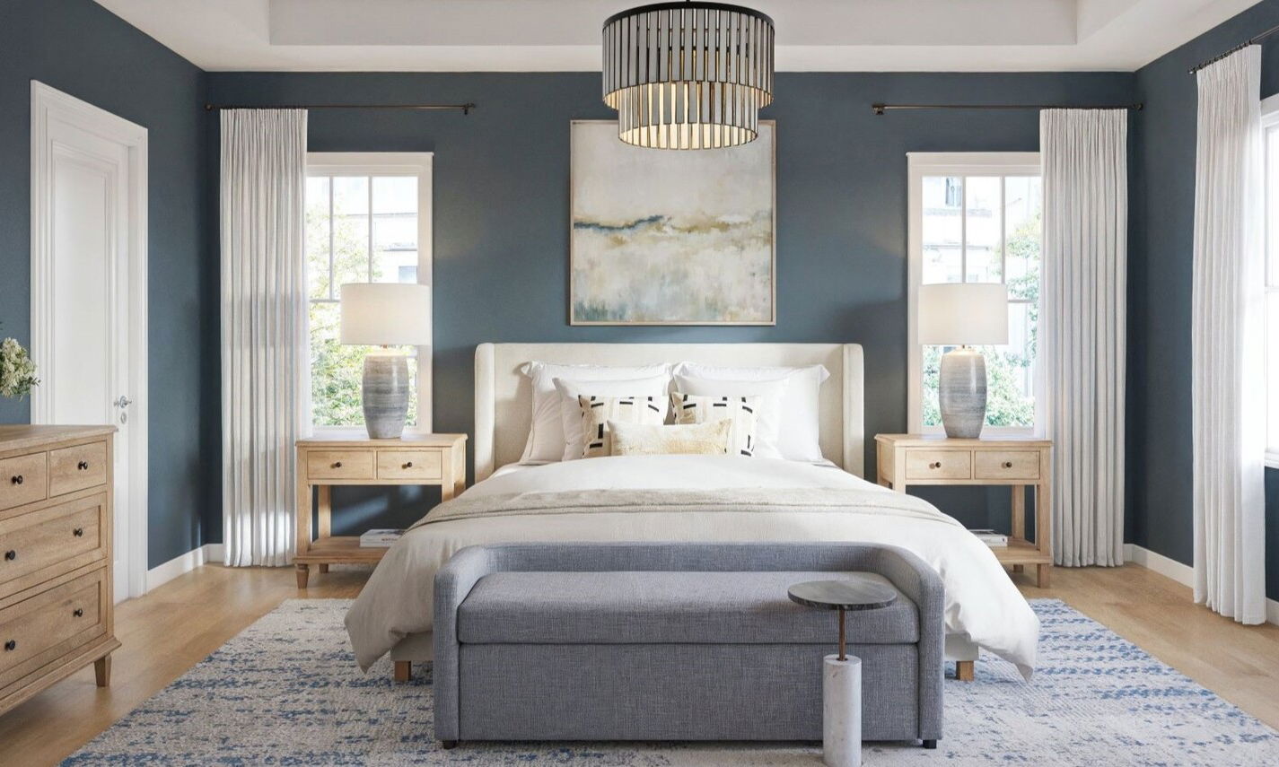 Modern Coastal Bright & Airy Bedroom Remodel by affordable Murfreesboro interior designers