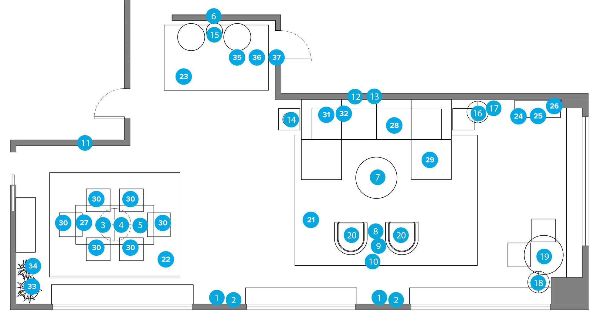 Online Designer Combined Living/Dining Floorplan