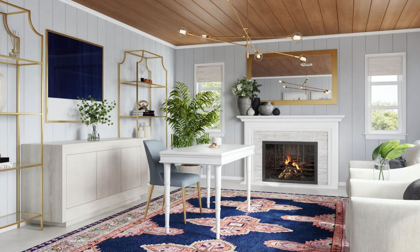 Florida Coastal Home Office & Sitting Room by affordable West Palm Beach interior designers