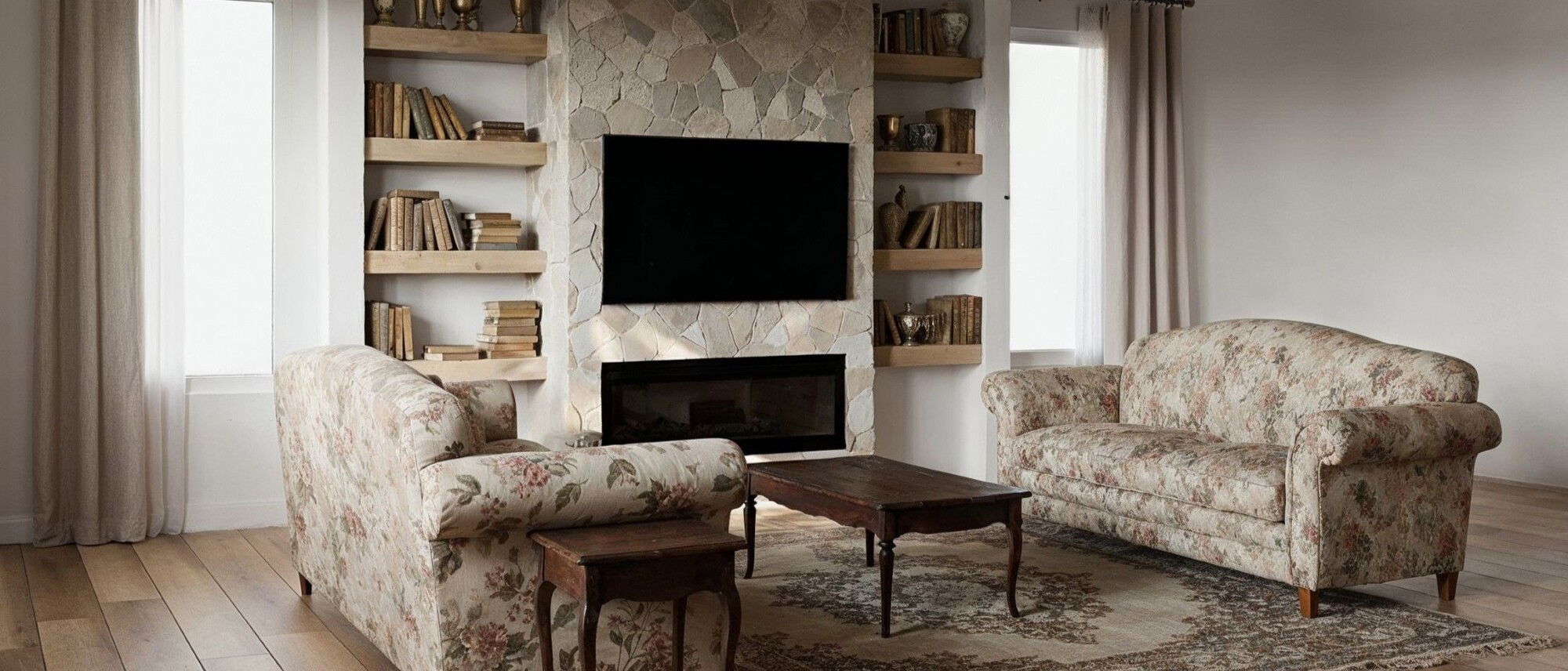 Cozy Contemporary Living Room & Bedrooms Makeover- Before Photo