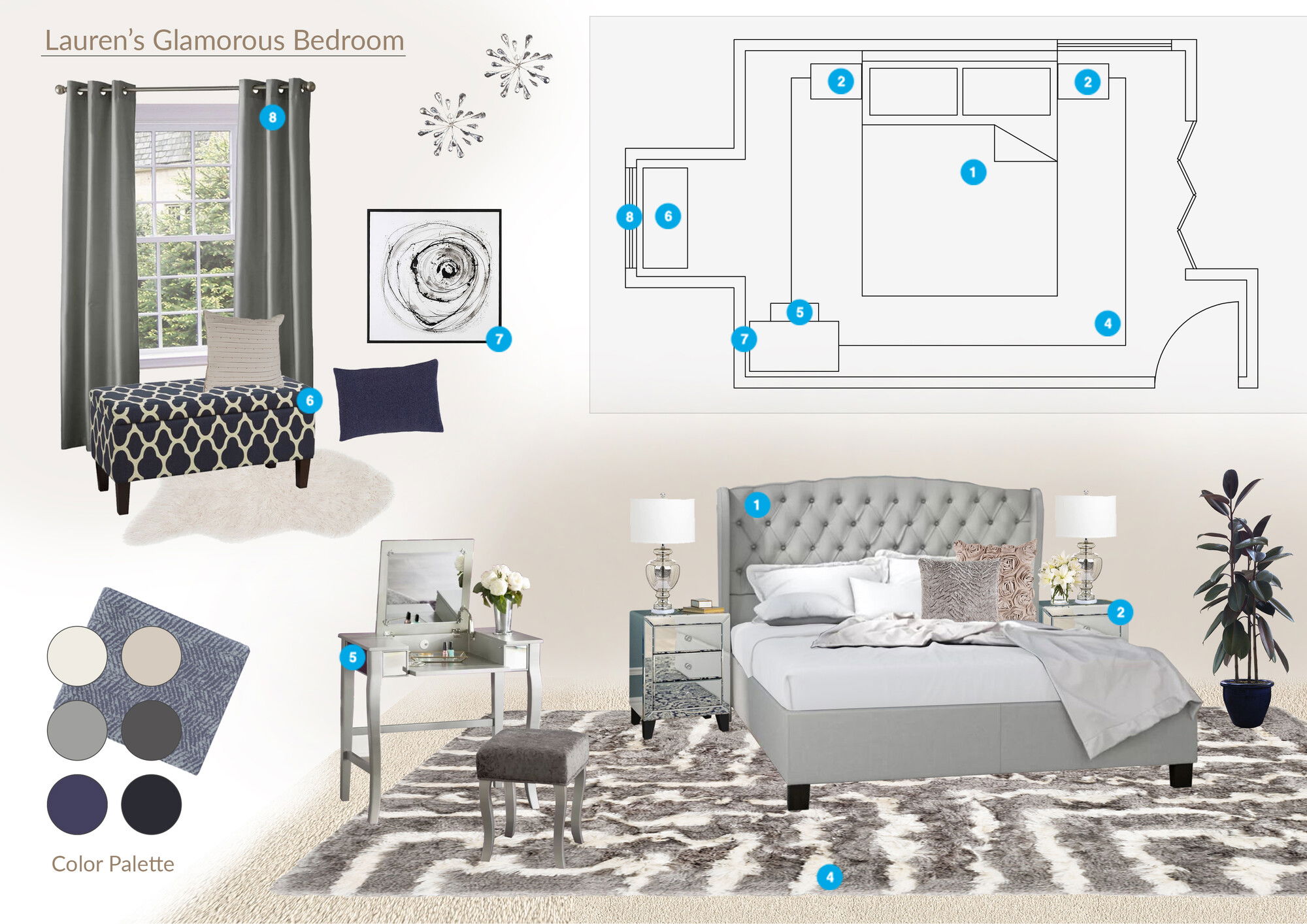 Ideas de diseño interior de dormitorio en línea
