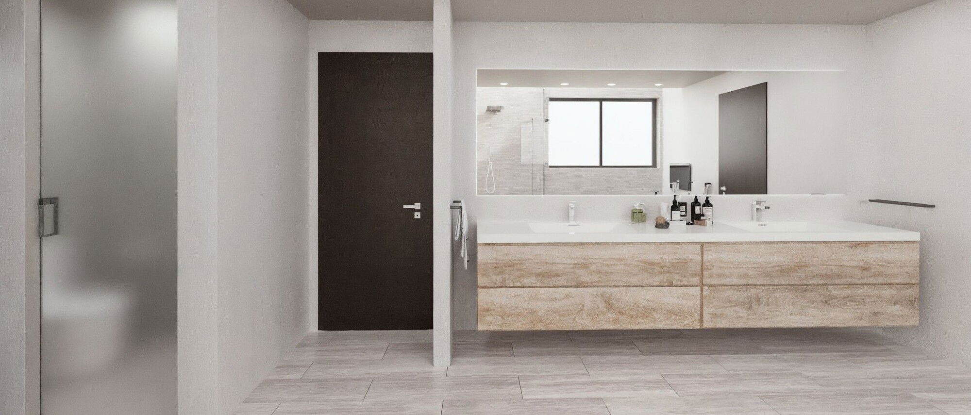 Diseño de baño de alta gama elegante - Renderizado después