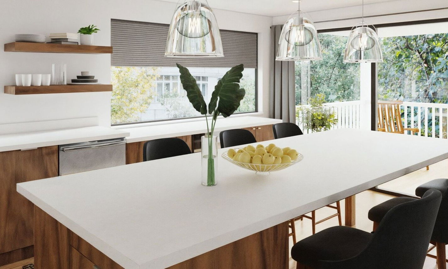Diseño de cocina y comedor moderno de mediados de siglo por diseñadores de interiores asequibles de Renton