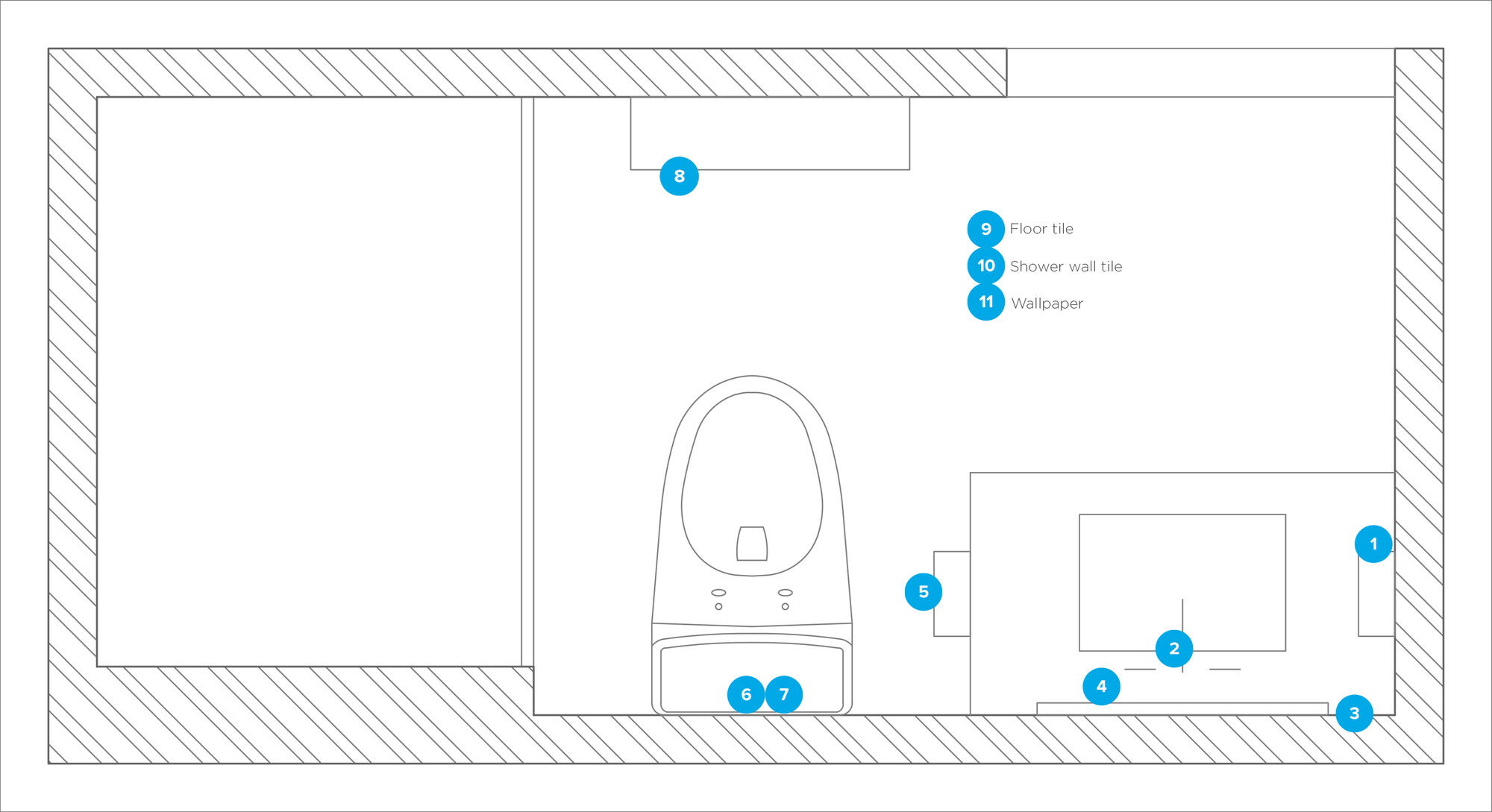 Online Designer Bathroom Floorplan