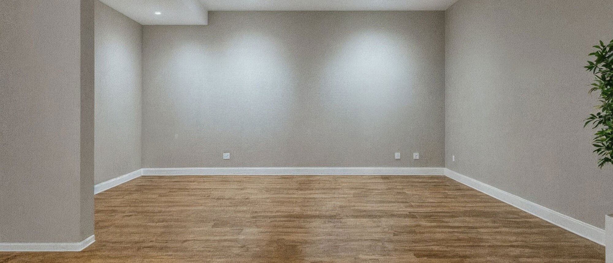 Elegant Modern Basement TV Room Makeover- Before Photo