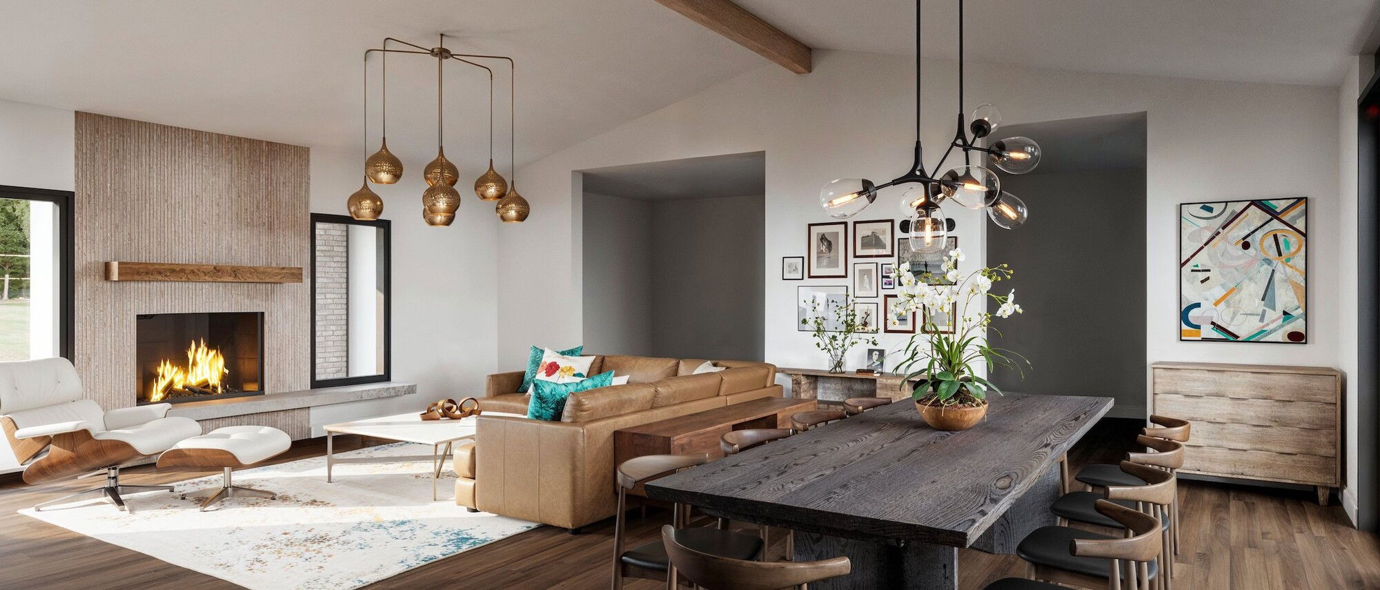 Mid-Century Living and Dining Room Design by interior designers in Surprise, Arizona