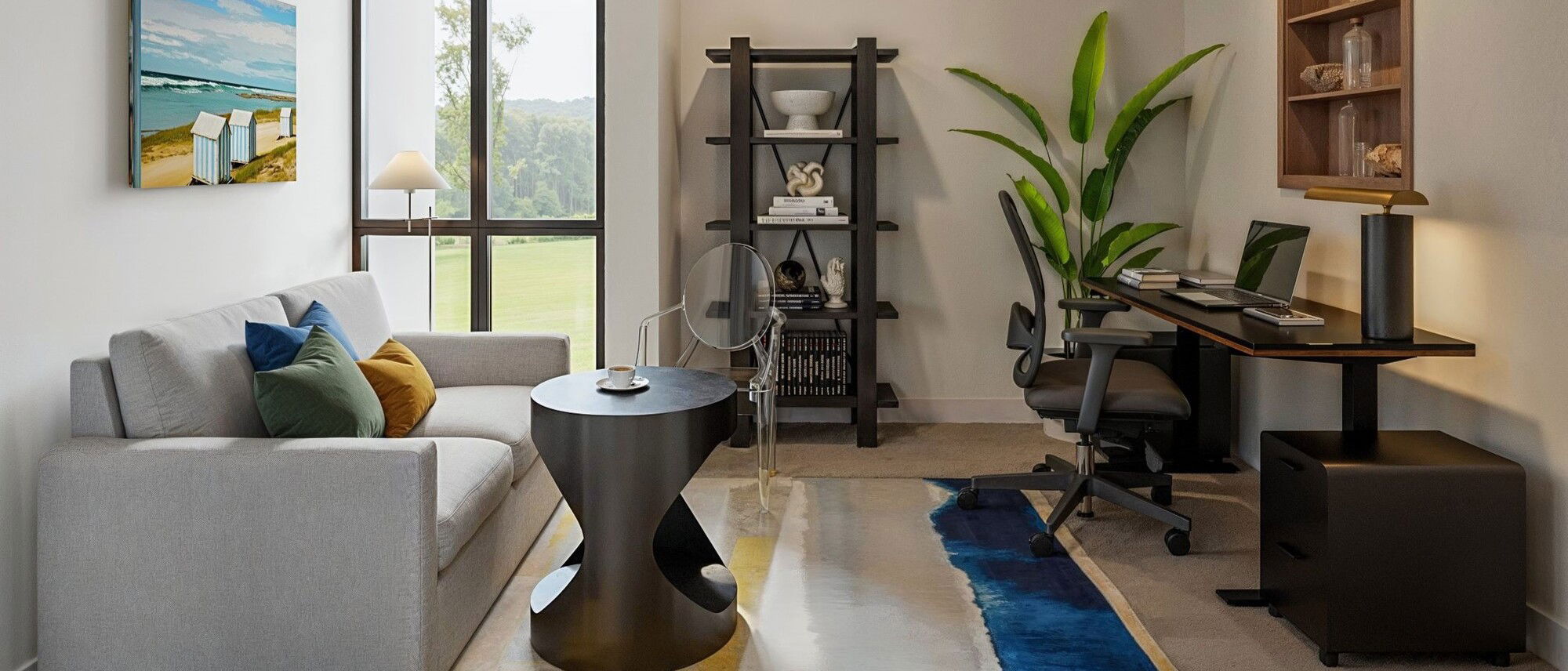 Transformación contemporánea de oficina pequeña en casa - Renderizado después
