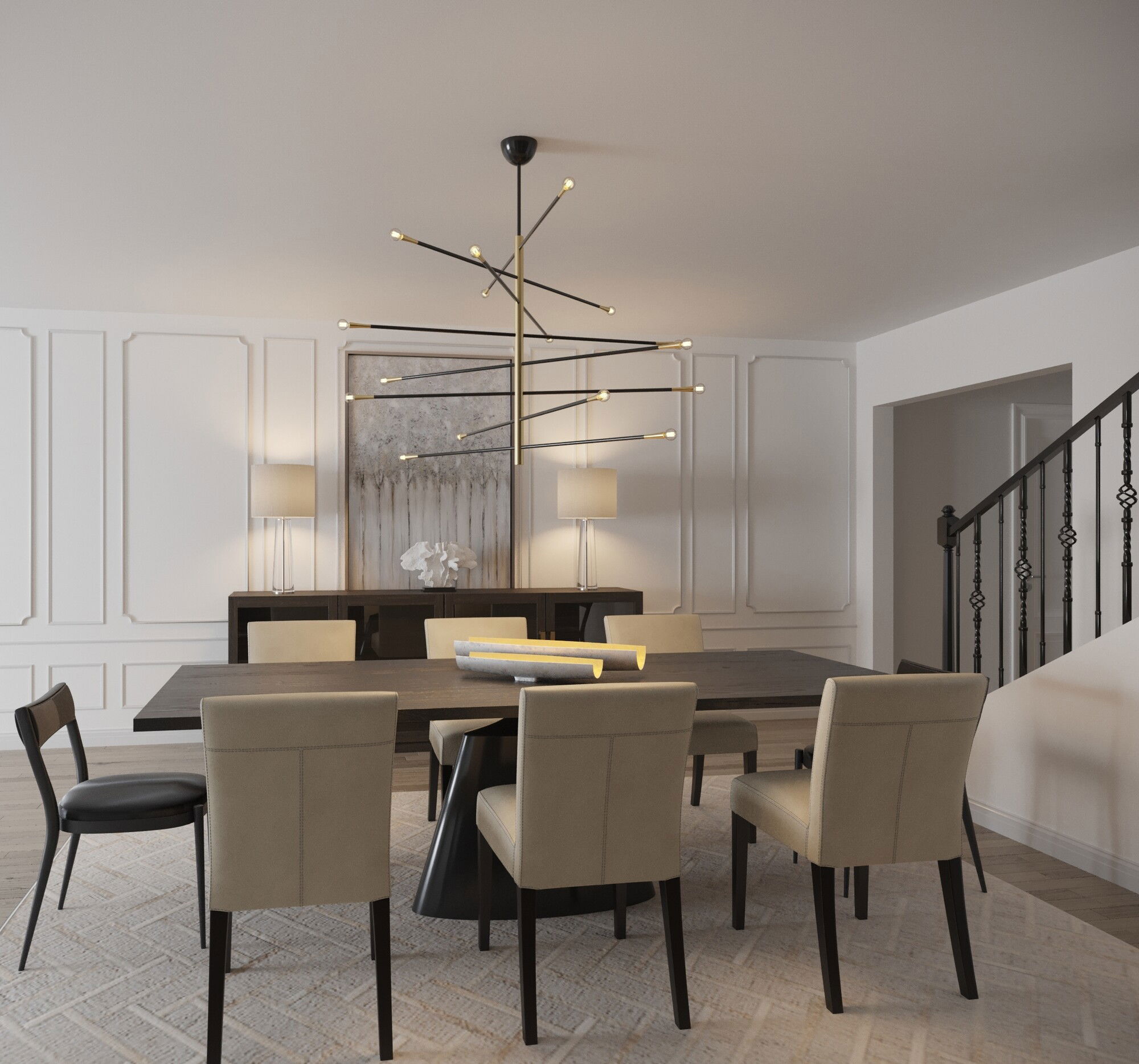 Online Designer Dining Room 3D Model 1