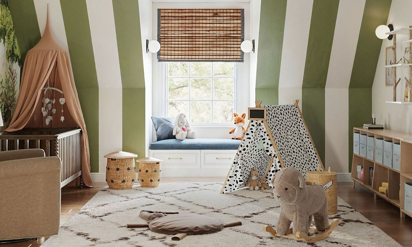Adorable Forest Themed Nursery by affordable Virginia interior designers