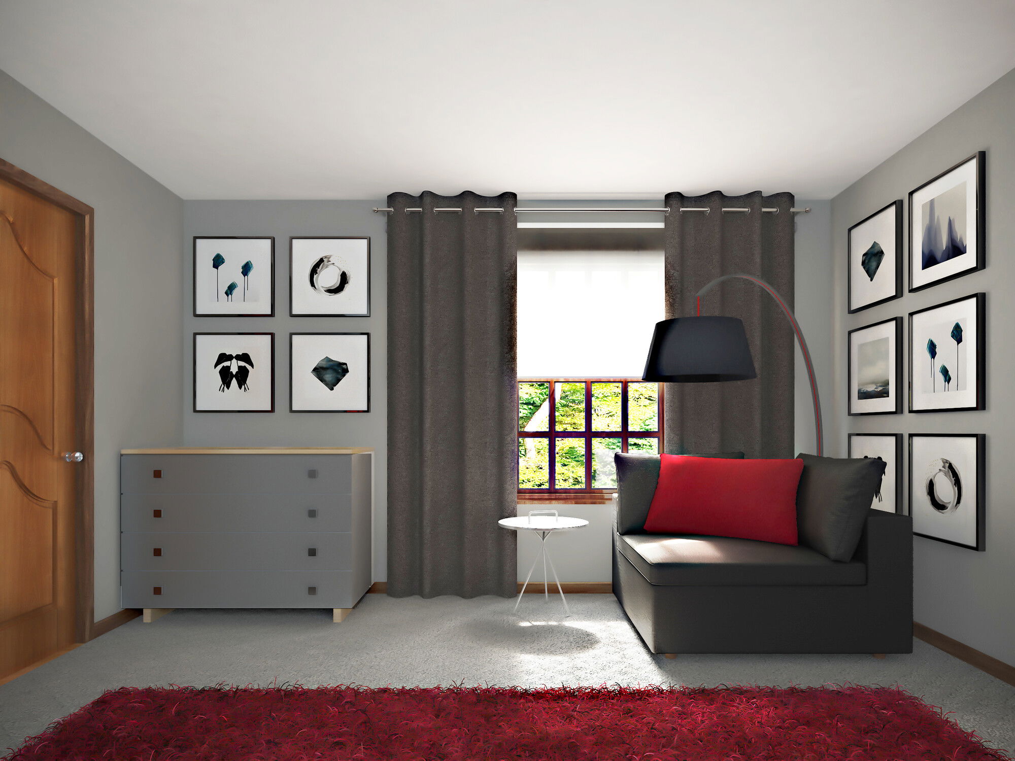 Online Designer Bedroom 3D Model 3