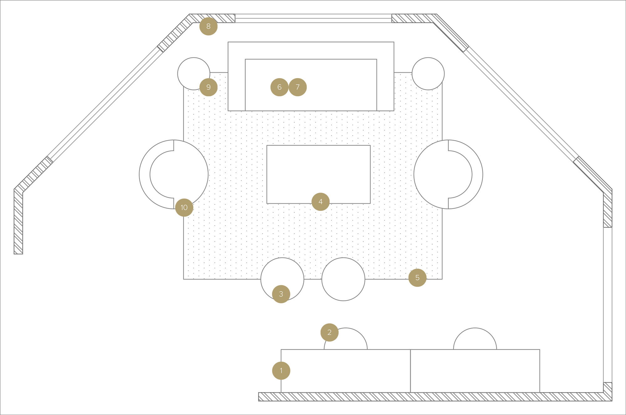 Online Designer Combined Living/Dining Floorplan