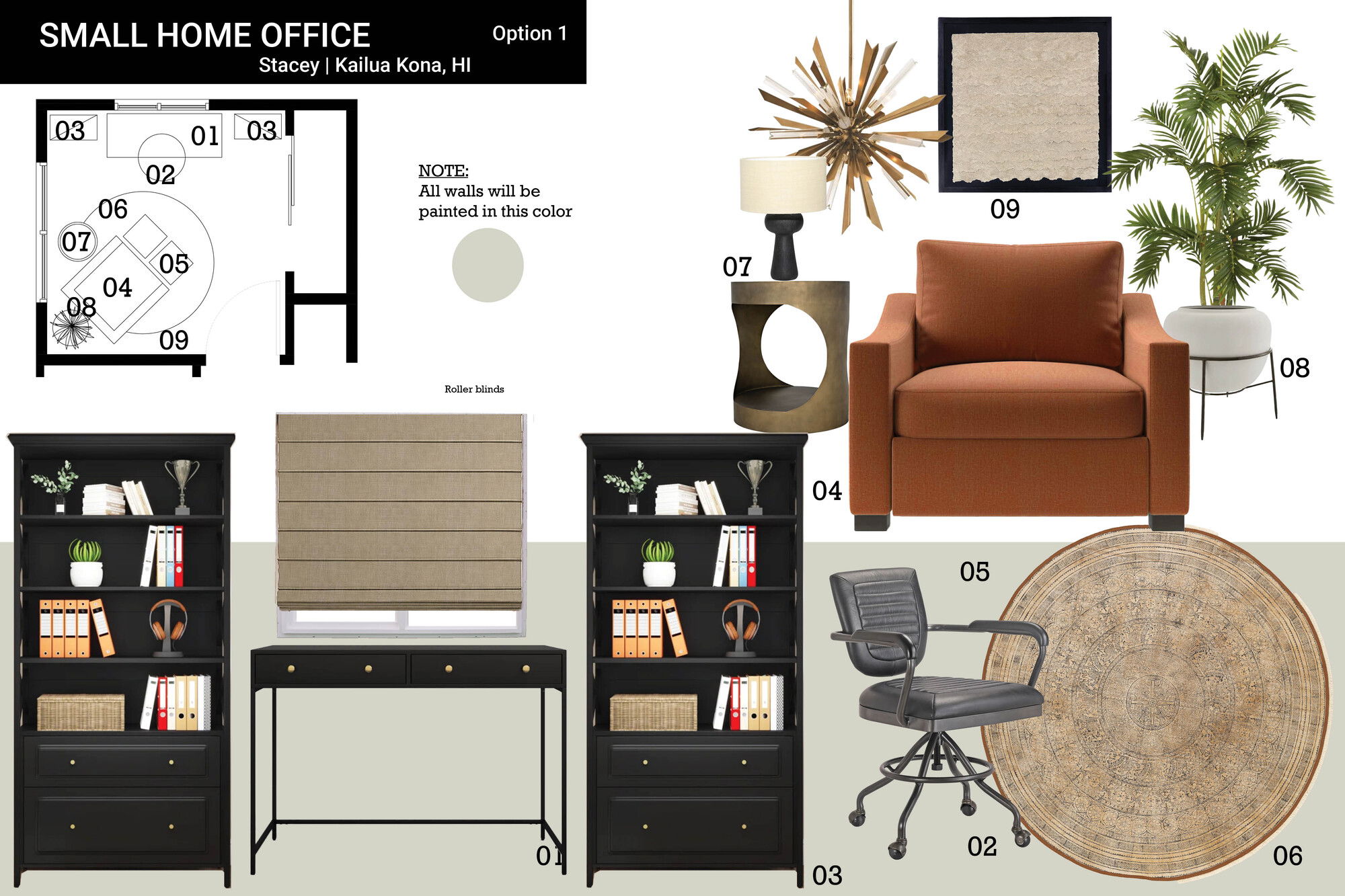 Ideas de diseño interior para hogar/oficina pequeña en línea