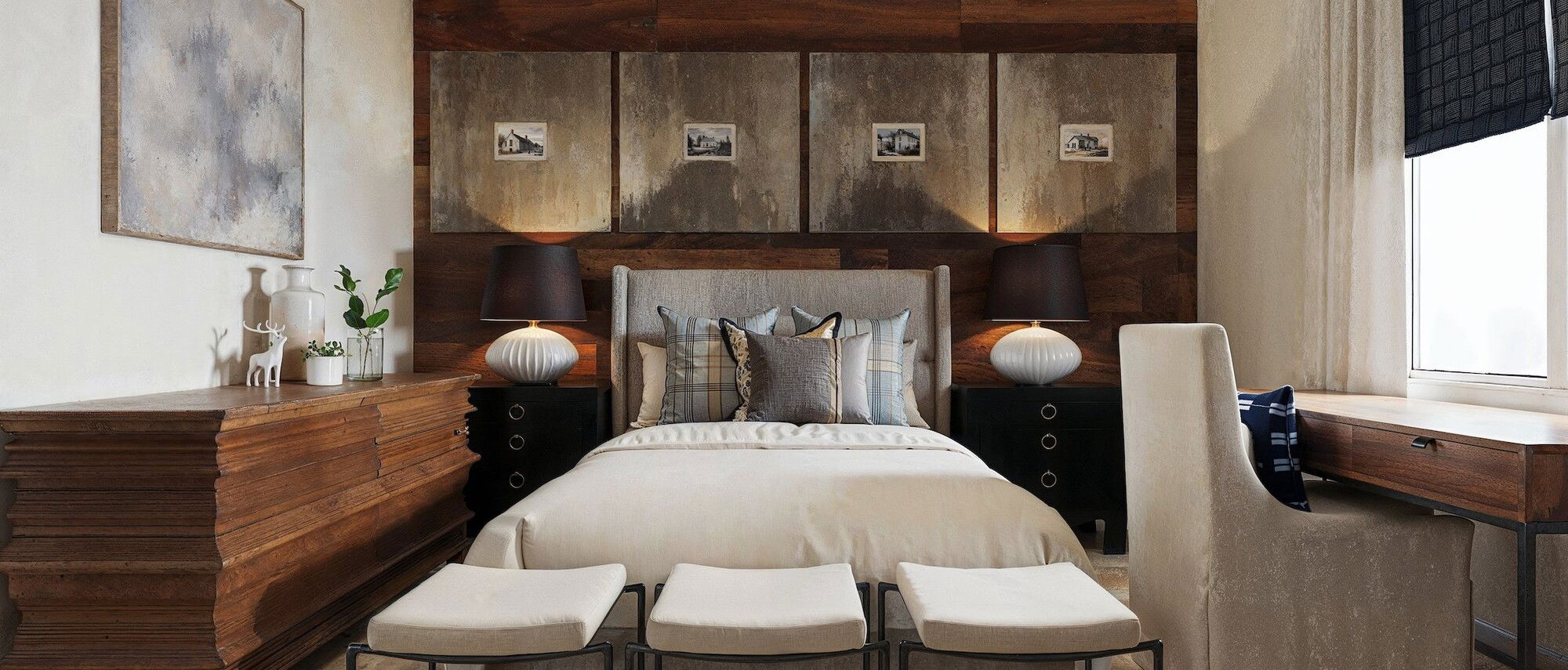 Modern Global Bedroom Design Project by interior designers in Alexandria, Virginia