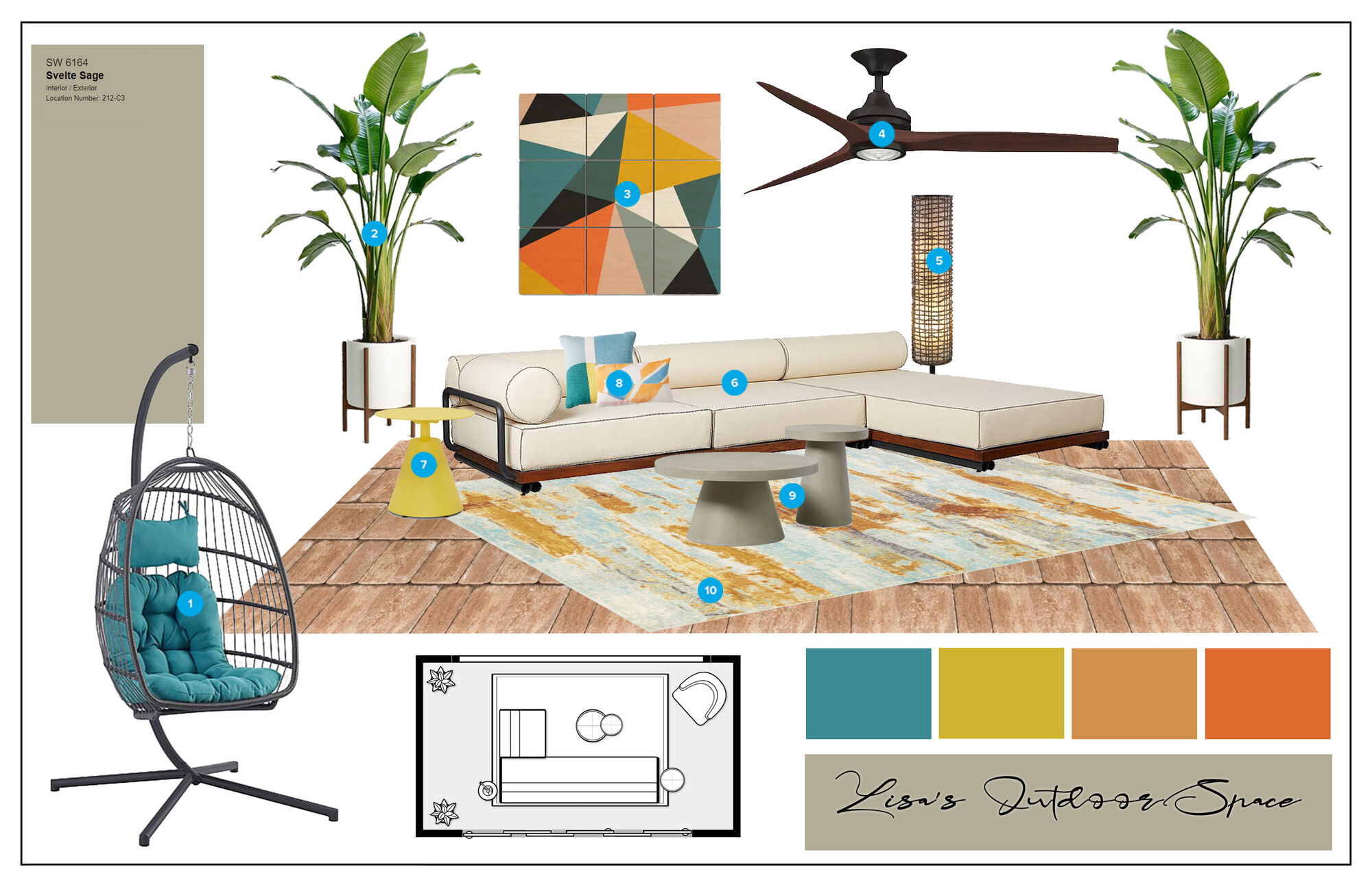 Ideas de Diseño Interior de Patio de Diseñador Online