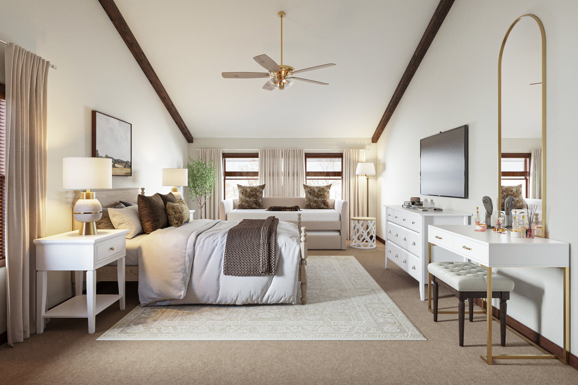 Online Designer Bedroom 3D Model thumbnail1