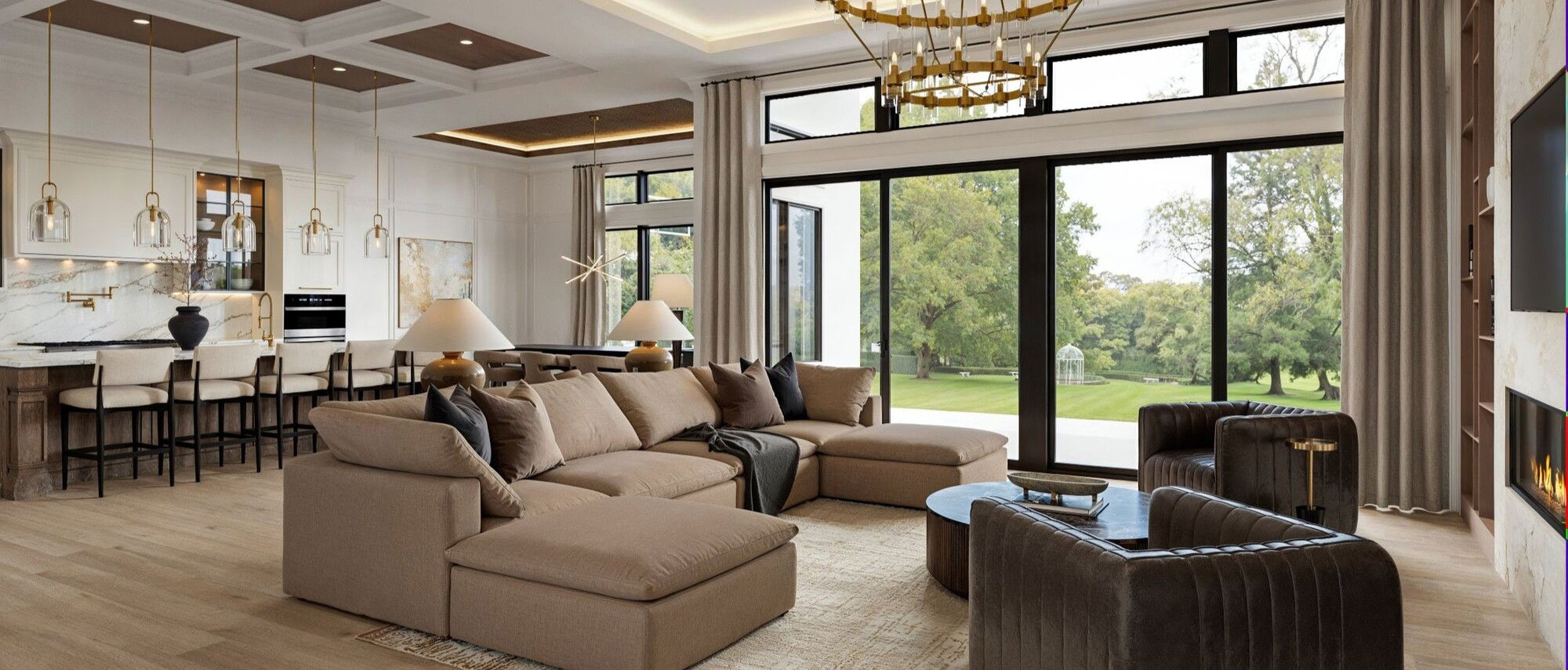 Sophisticated Glamorous Modern Home Design by top Providence interior designers
