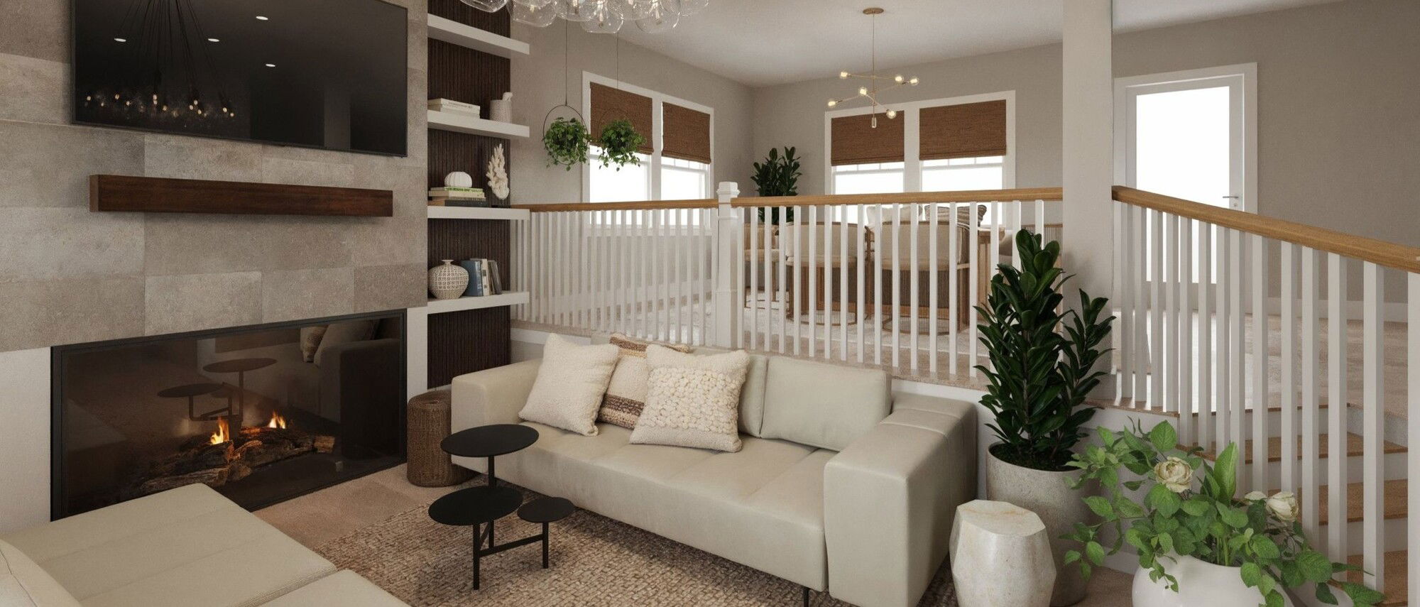 Natural Zen Apartment Interior Design by affordable Providence interior designers
