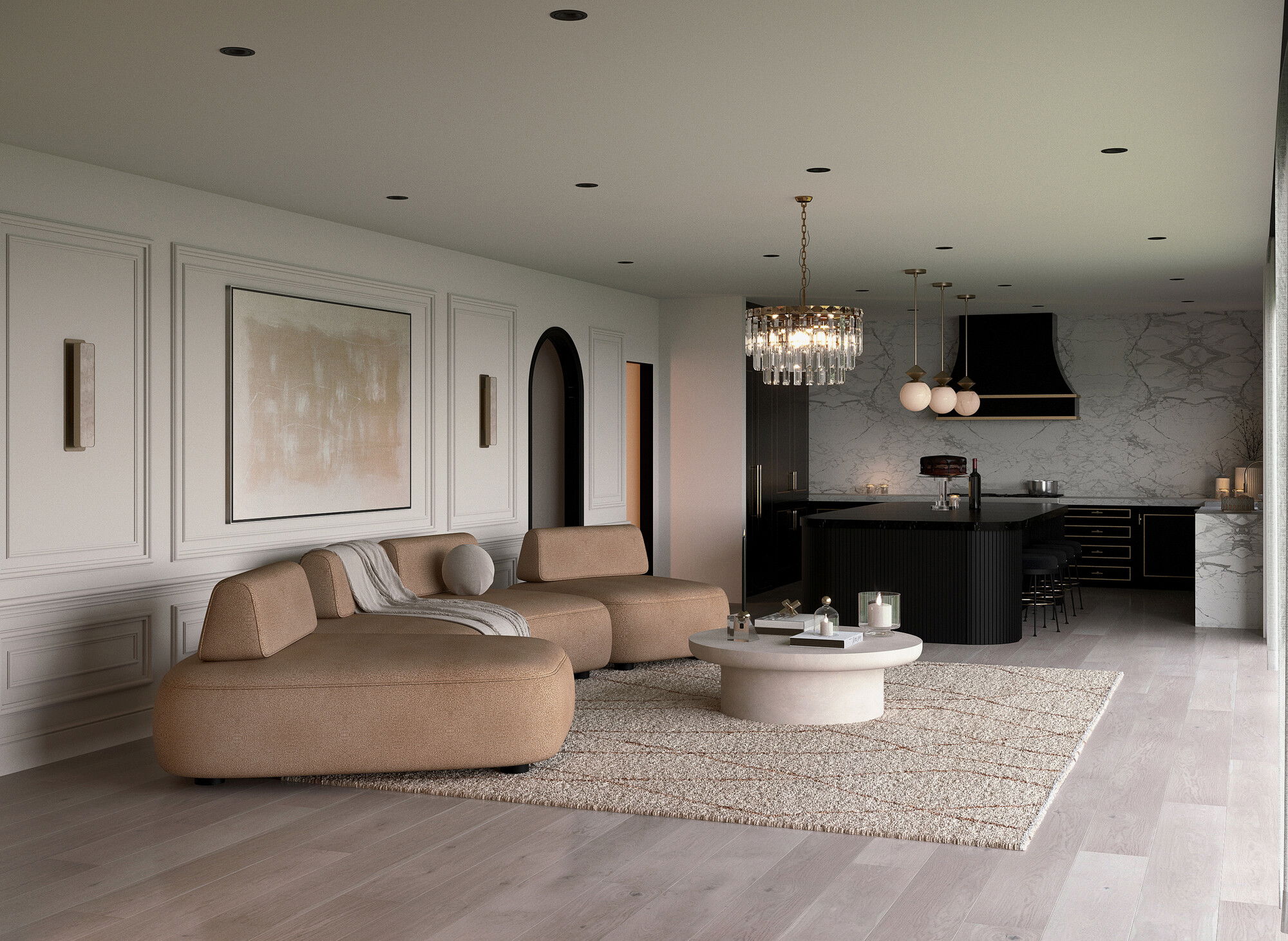 Online Designer Combined Living/Dining 3D Model 6