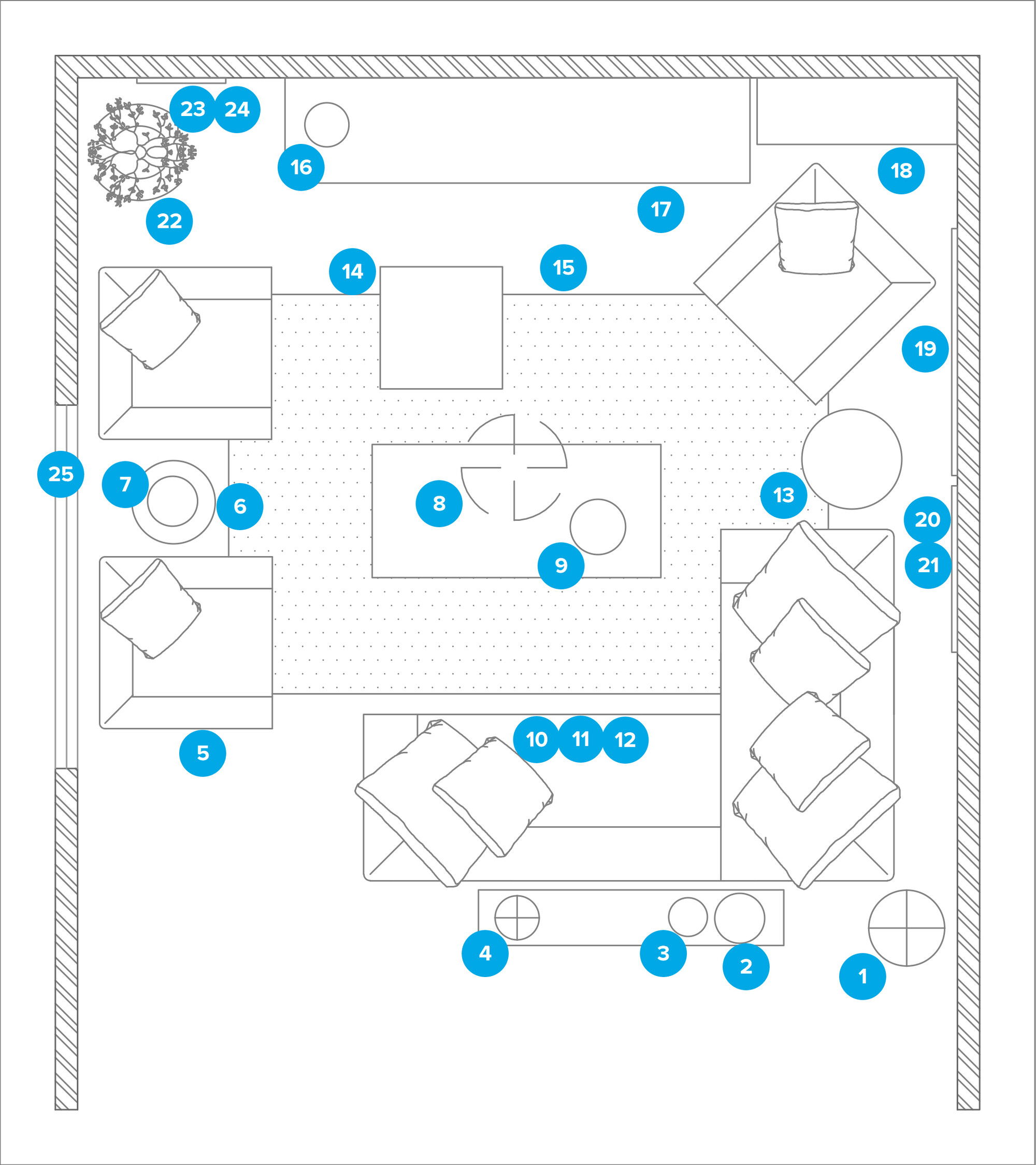 Online Designer Living Room Floorplan