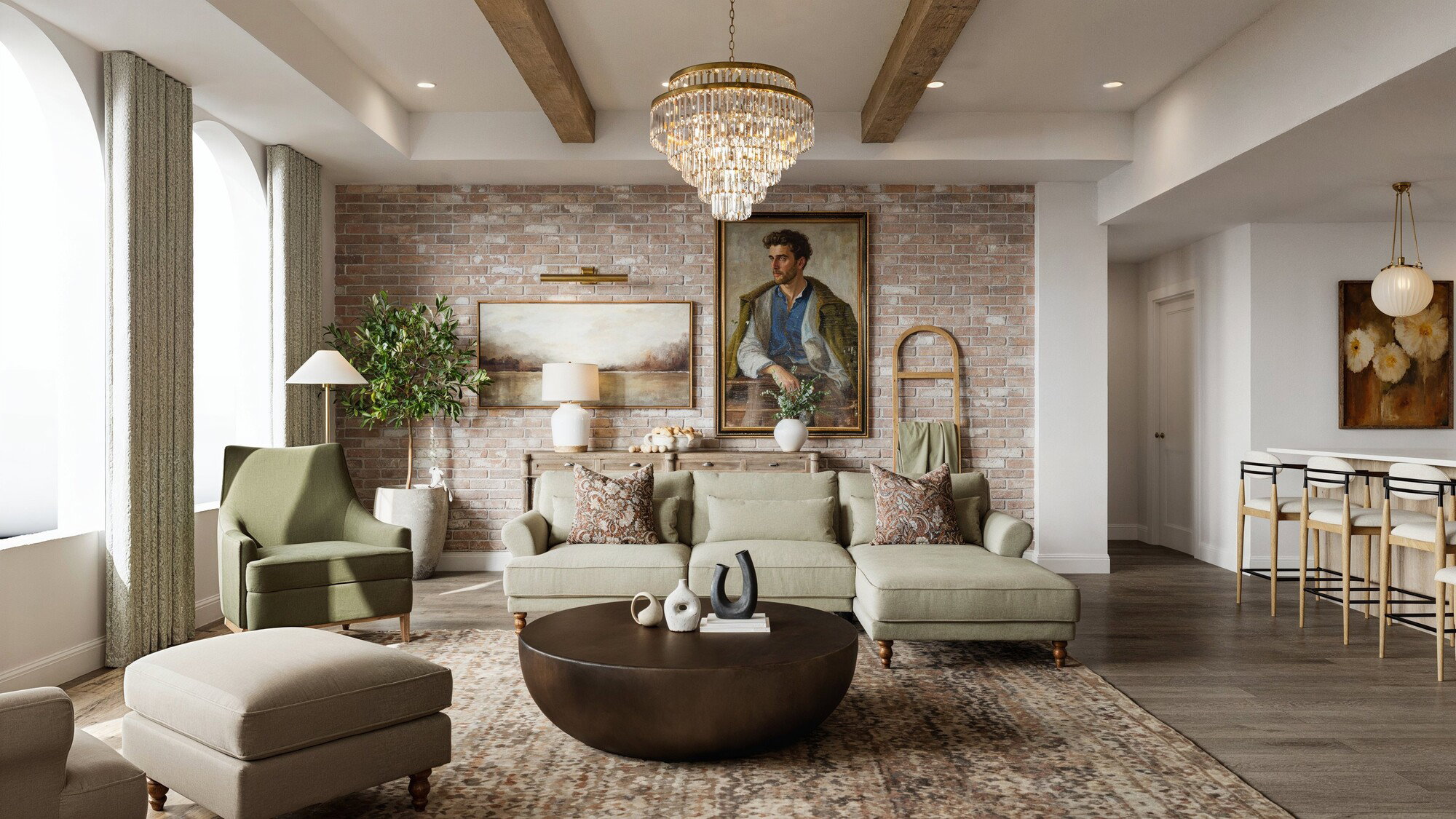 Online Designer Combined Living/Dining 3D Model 4