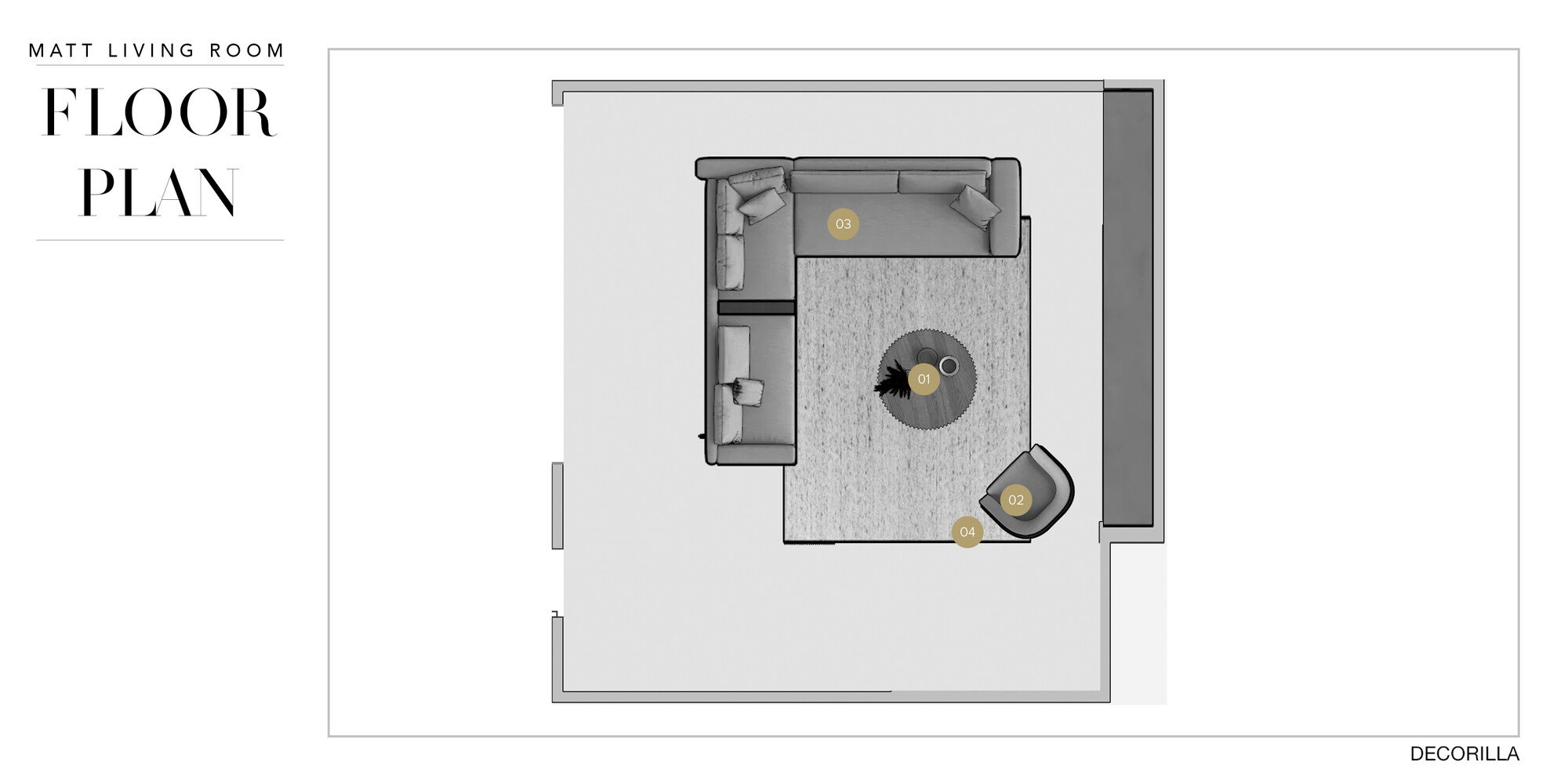 Online Designer Combined Living/Dining Floorplan