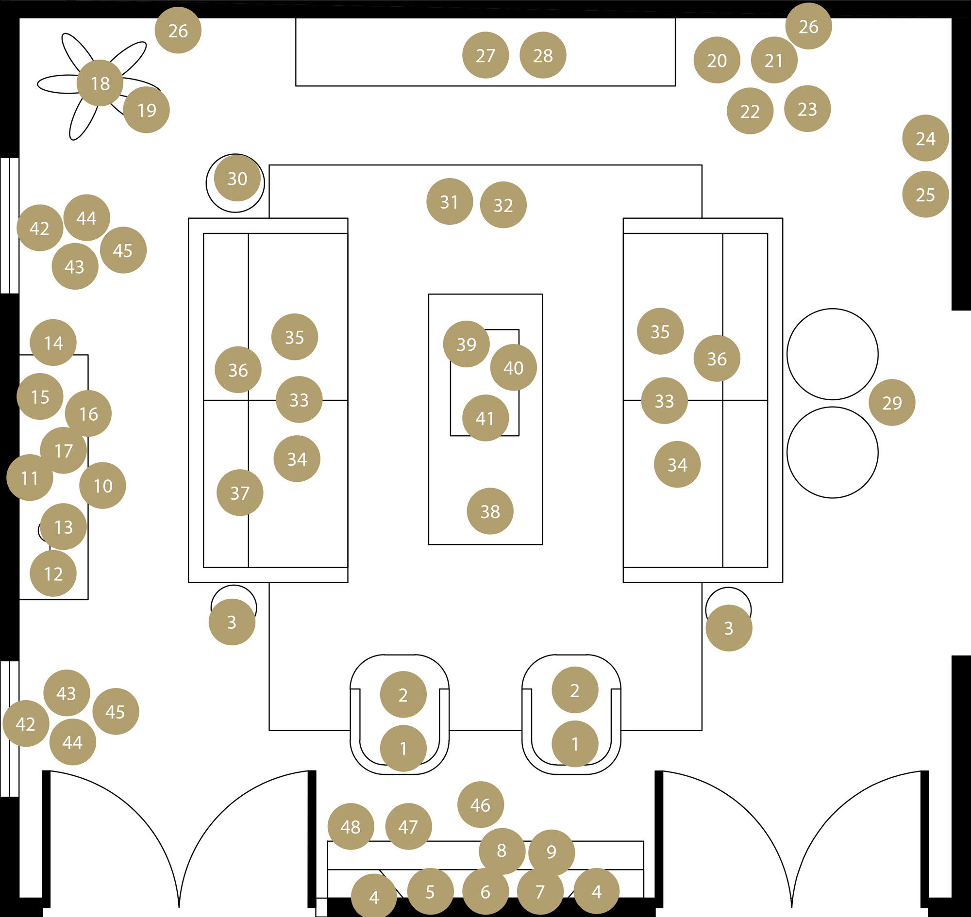 Online Designer Living Room Floorplan